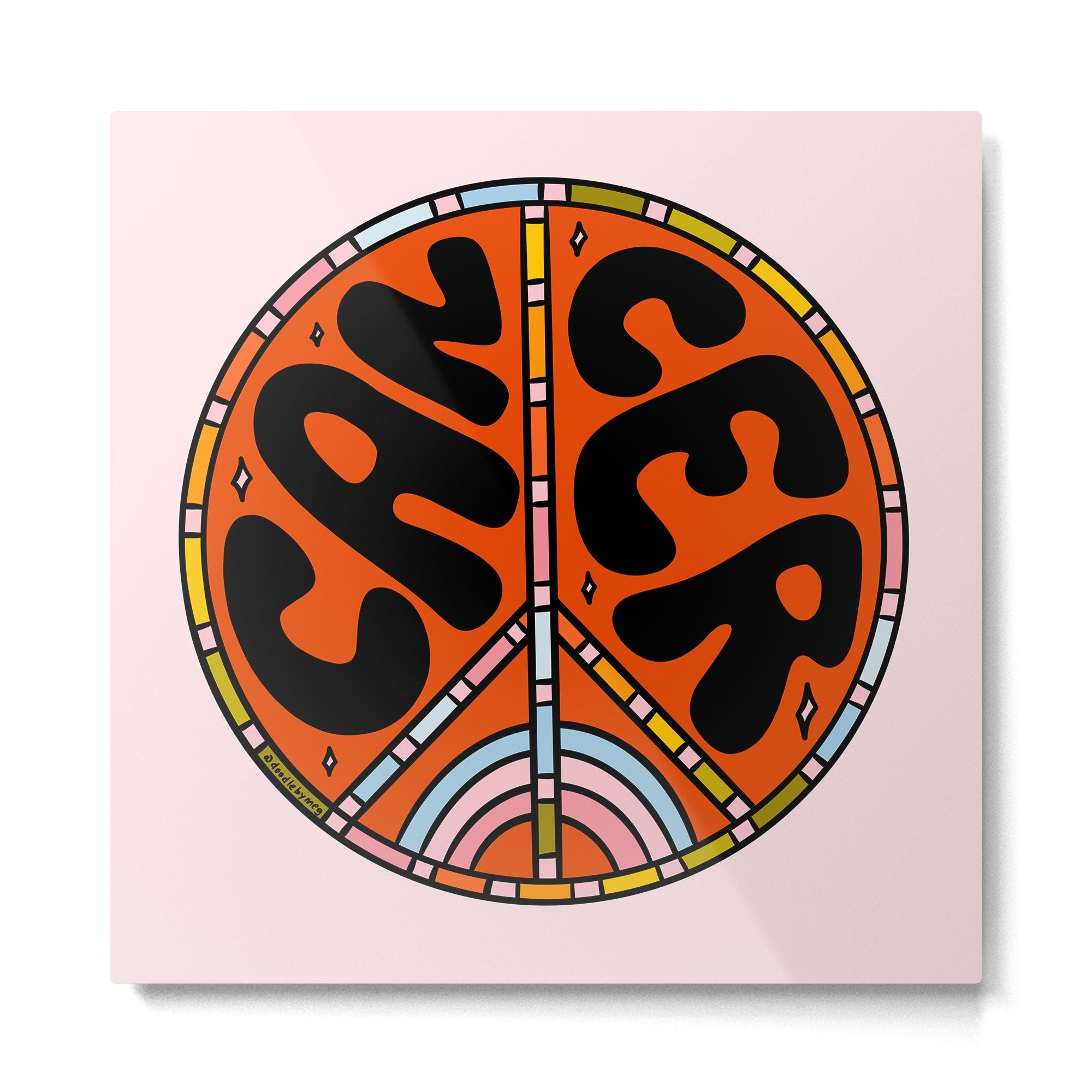 Cancer Peace Sign Metal Print | TeksDecor