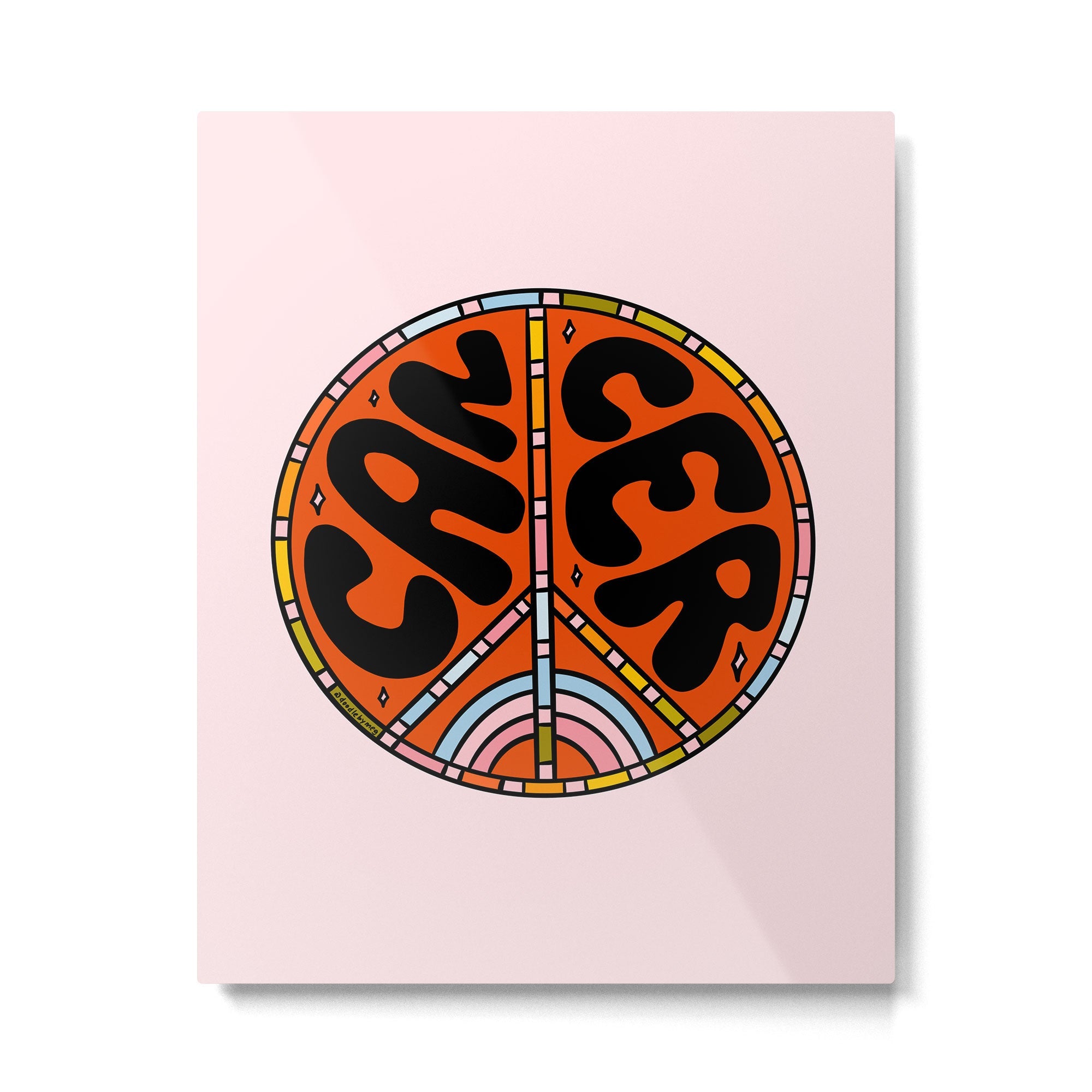 Cancer Peace Sign Metal Print | TeksDecor