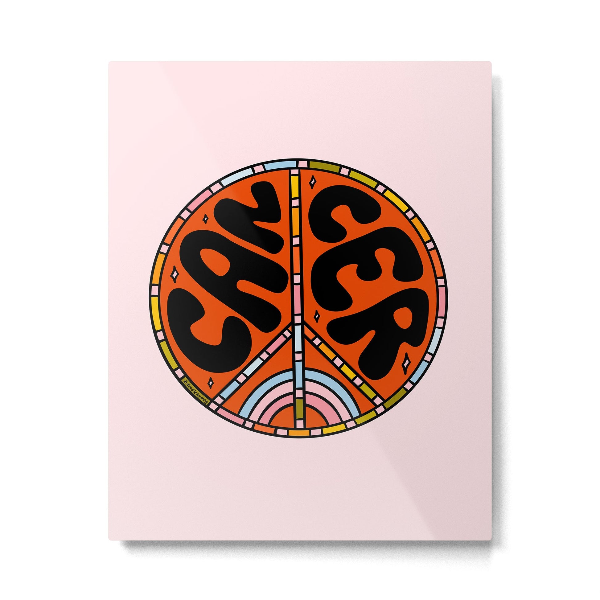 Cancer Peace Sign Metal Print | TeksDecor