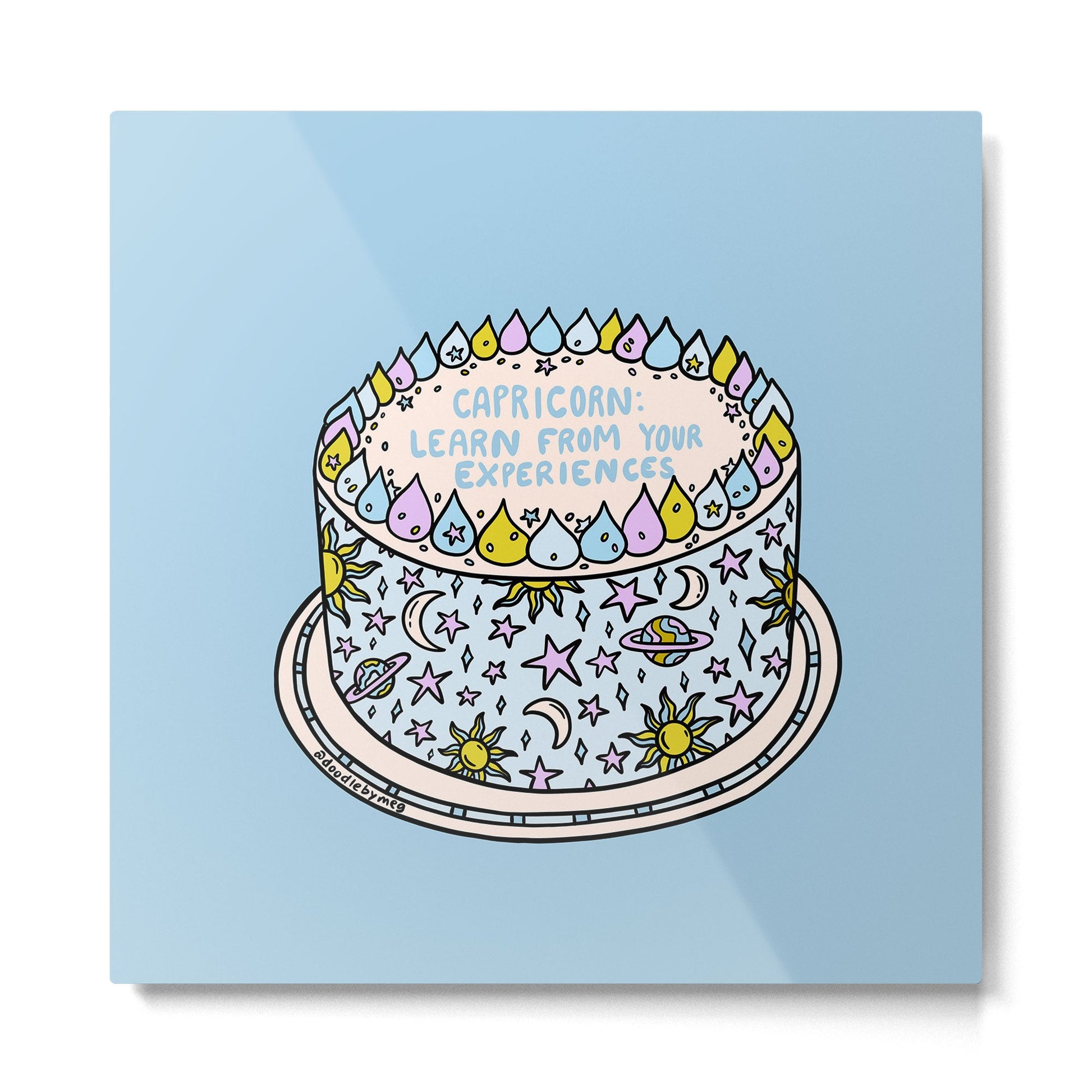 Capricorn Cake Metal Print | TeksDecor
