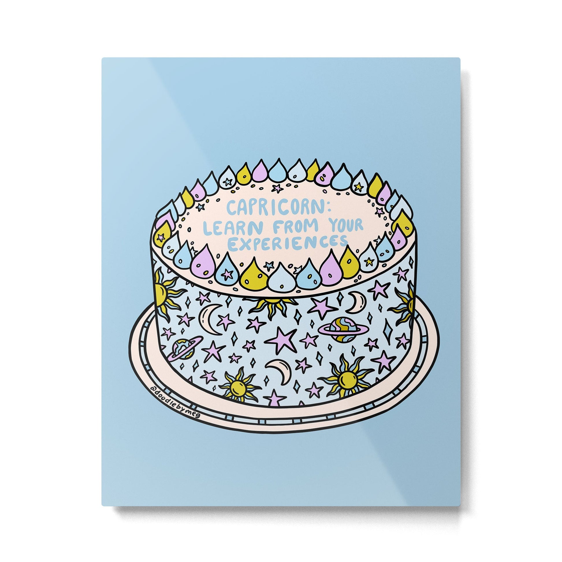 Capricorn Cake Metal Print | TeksDecor