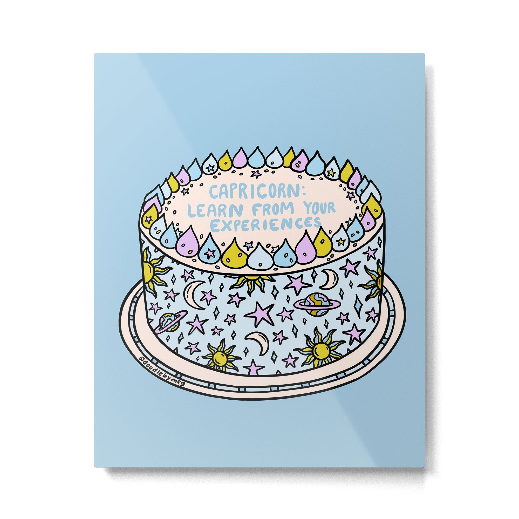 Capricorn Cake Metal Print | TeksDecor