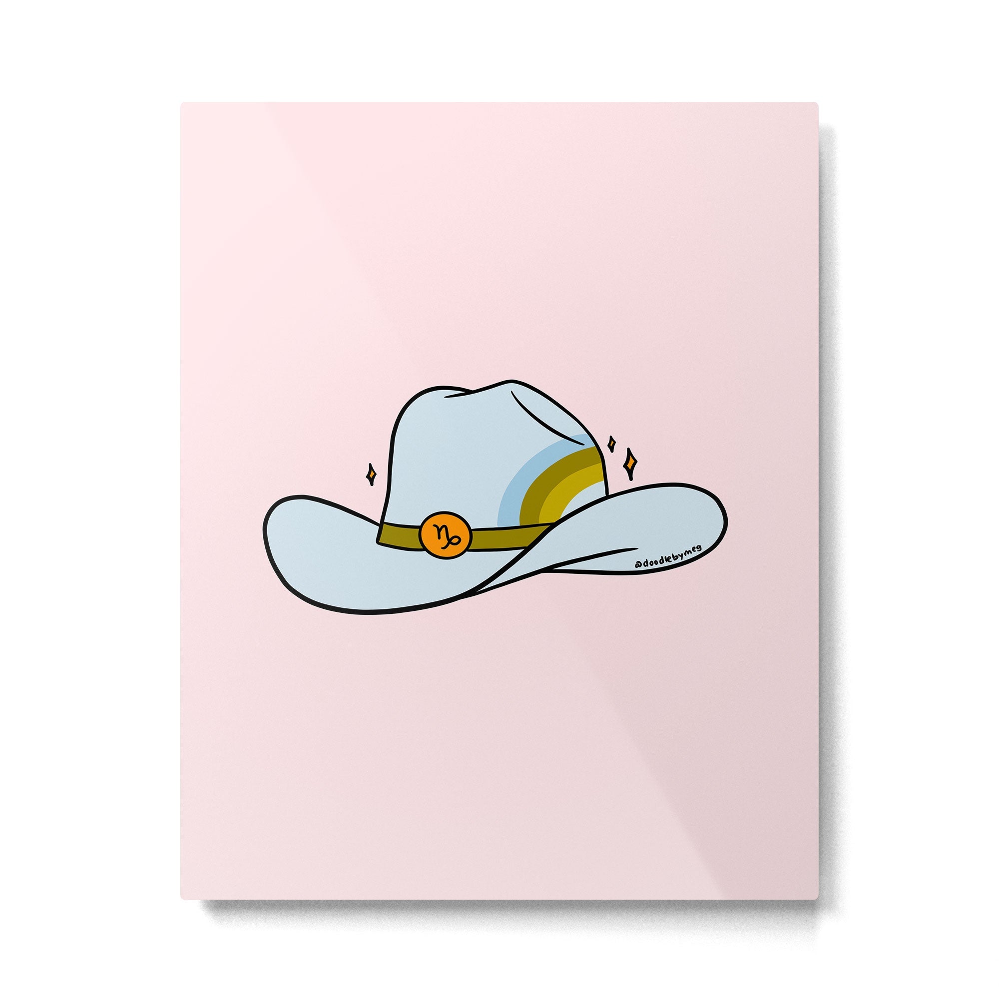Capricorn Cowboy Hat Metal Print | TeksDecor