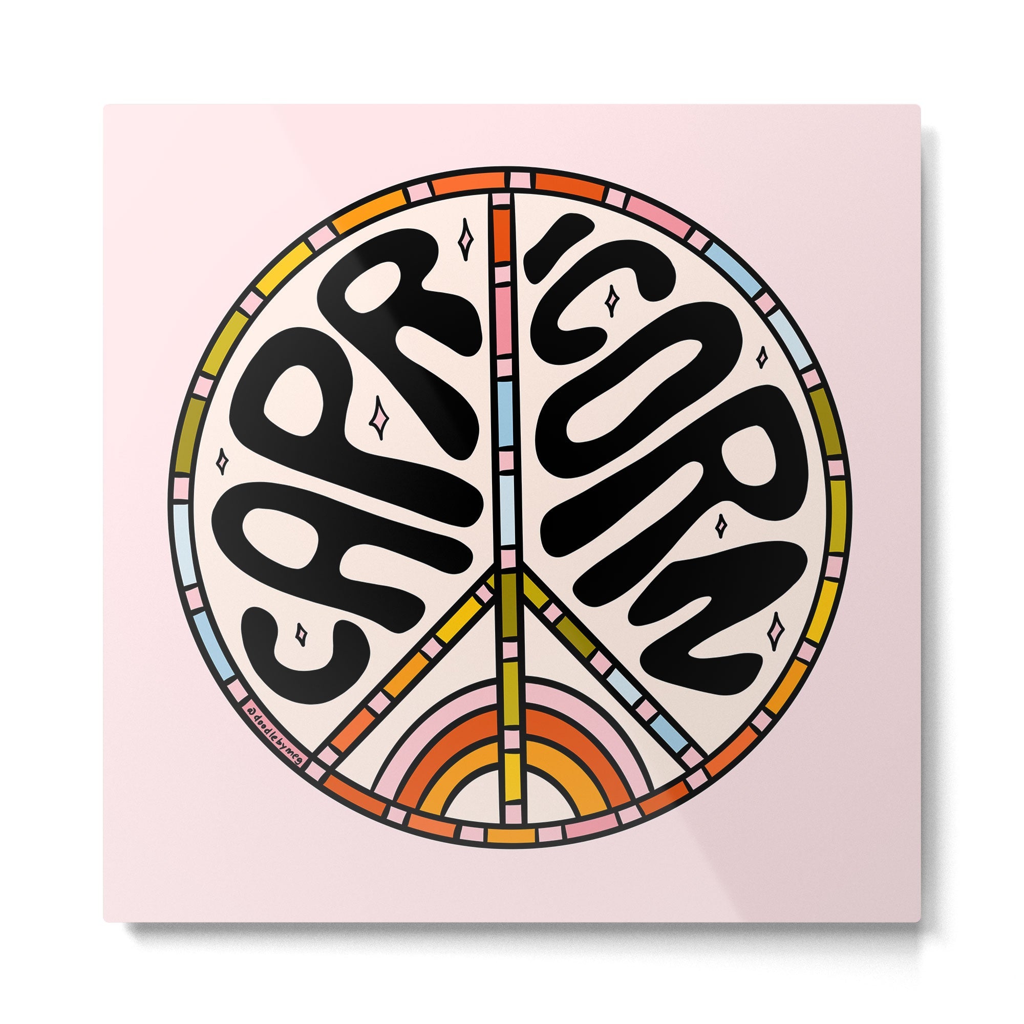 Capricorn Peace Sign Metal Print | TeksDecor