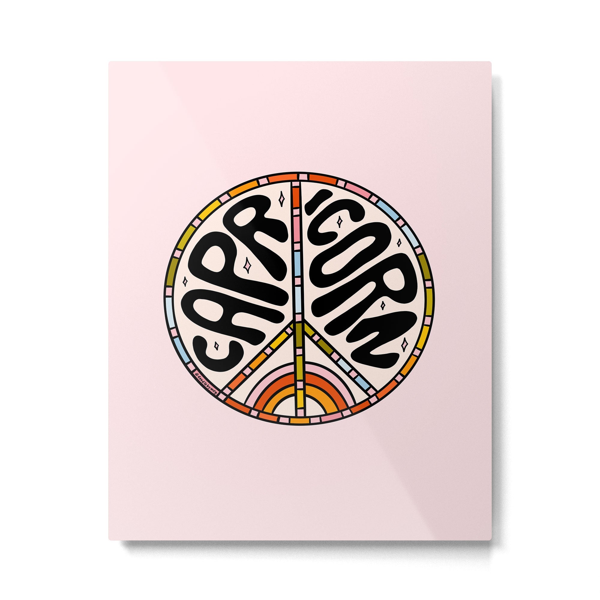 Capricorn Peace Sign Metal Print | TeksDecor