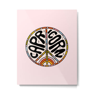 Capricorn Peace Sign Metal Print | TeksDecor
