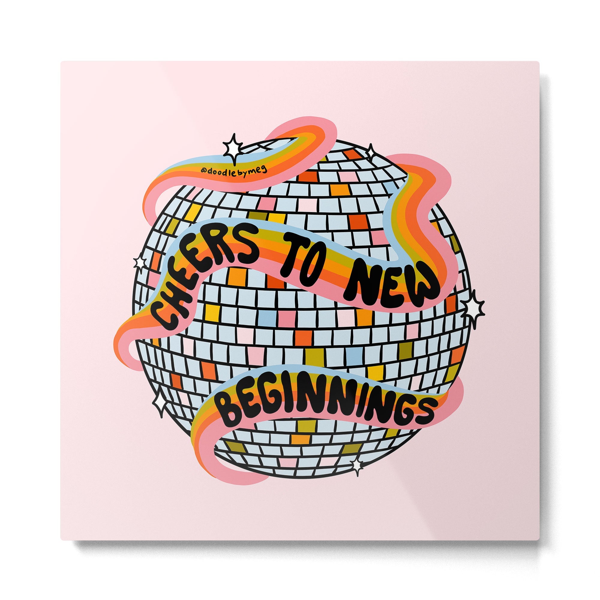 Cheers to New Beginnings Metal Print | TeksDecor