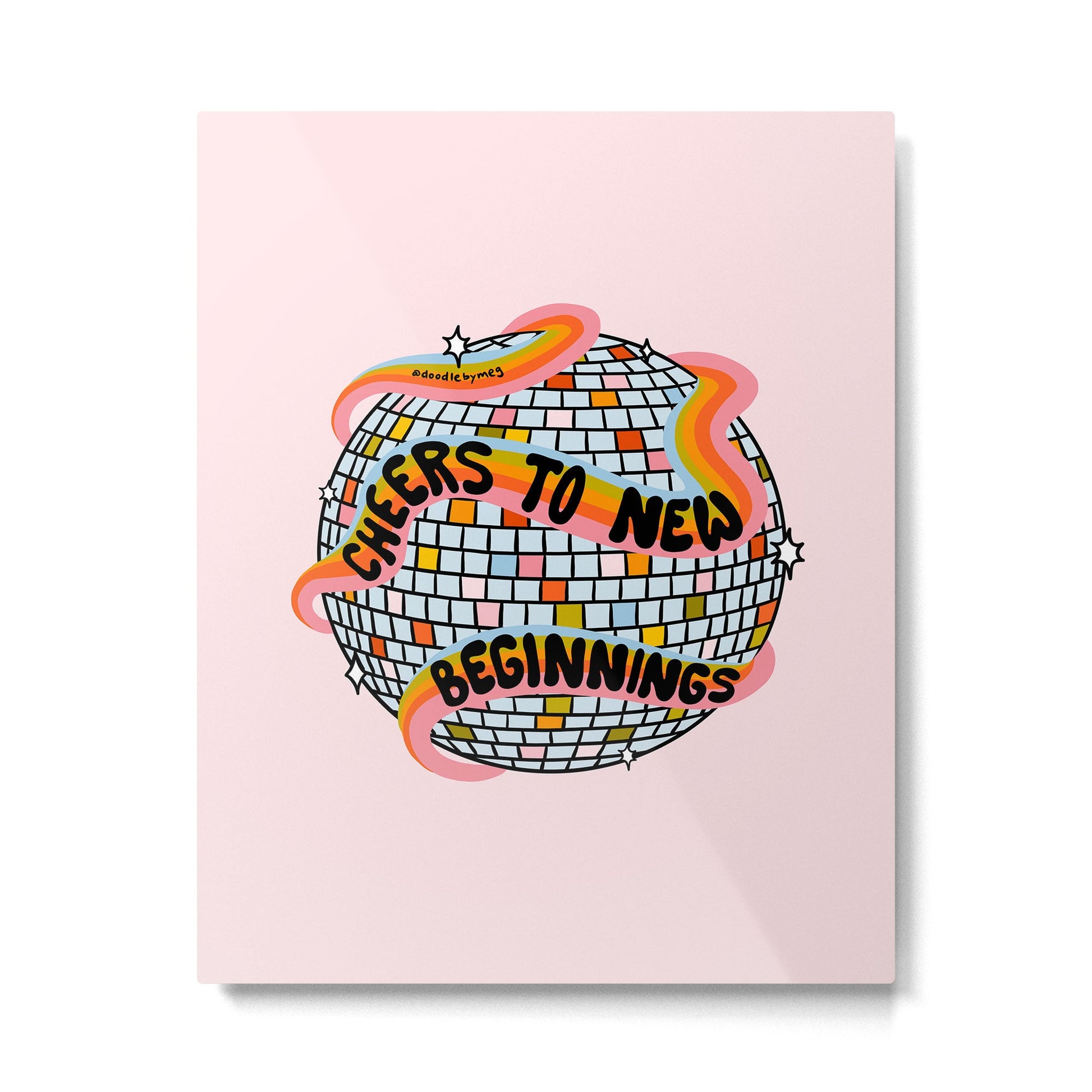 Cheers to New Beginnings Metal Print | TeksDecor