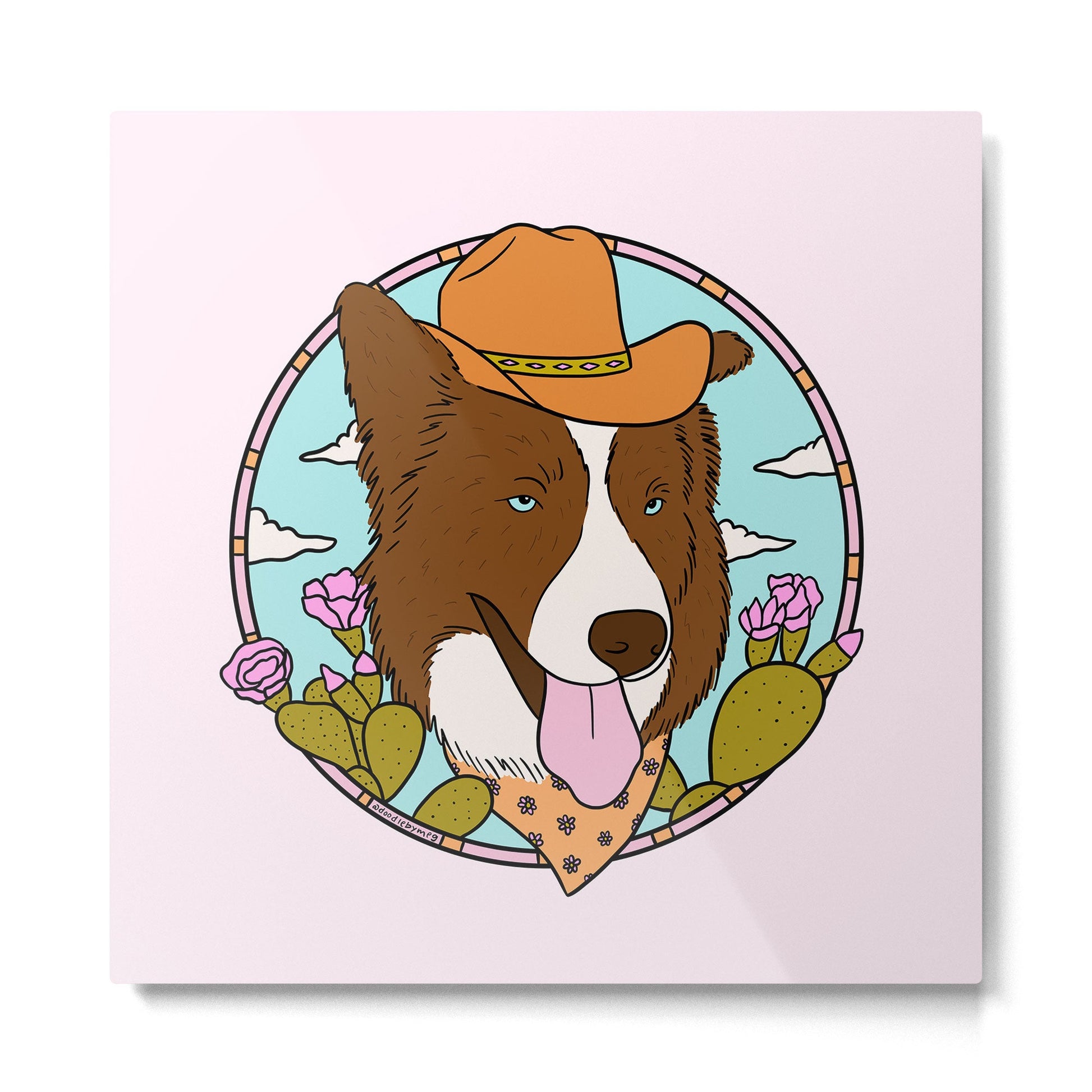 Cowboy Dog- Aussie Metal Print | TeksDecor