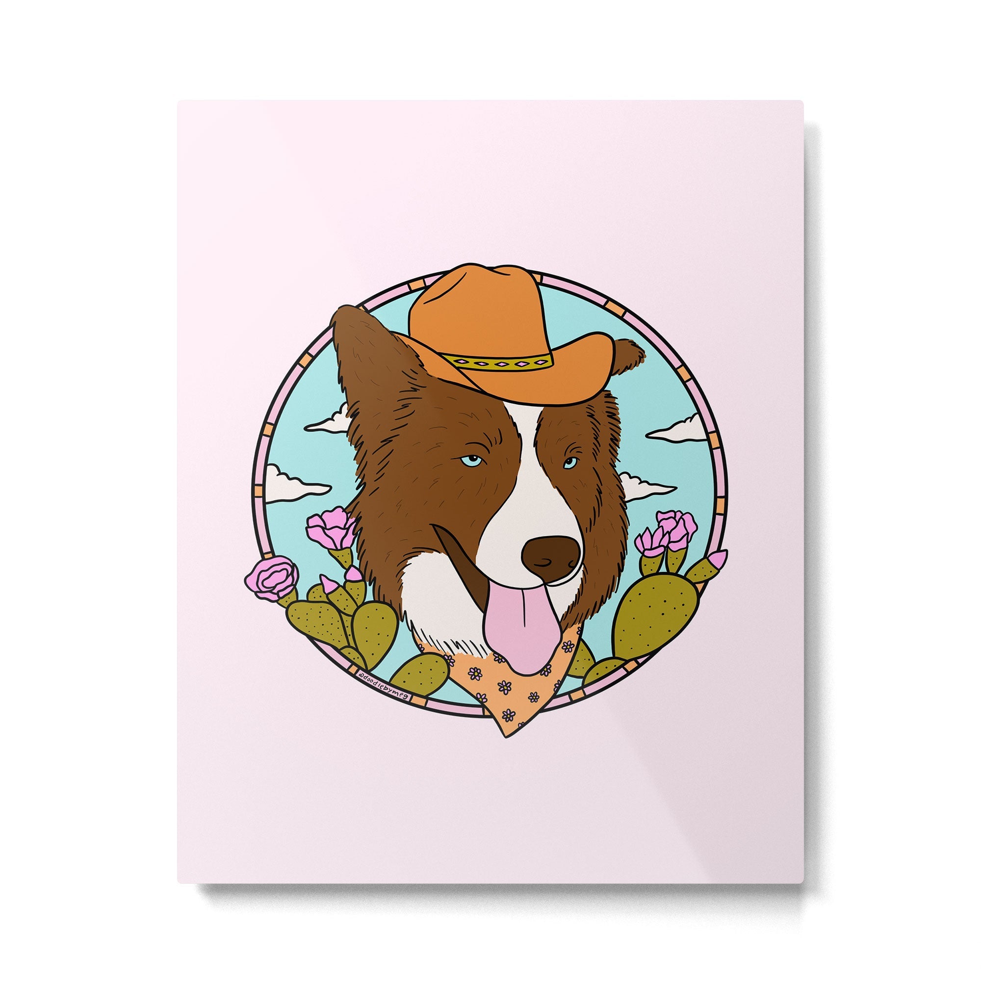 Cowboy Dog- Aussie Metal Print | TeksDecor