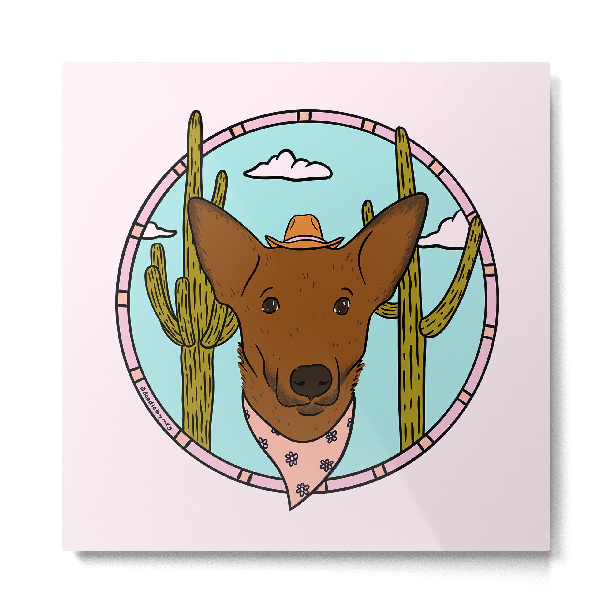 Cowboy Dog- Shepherd Metal Print | TeksDecor