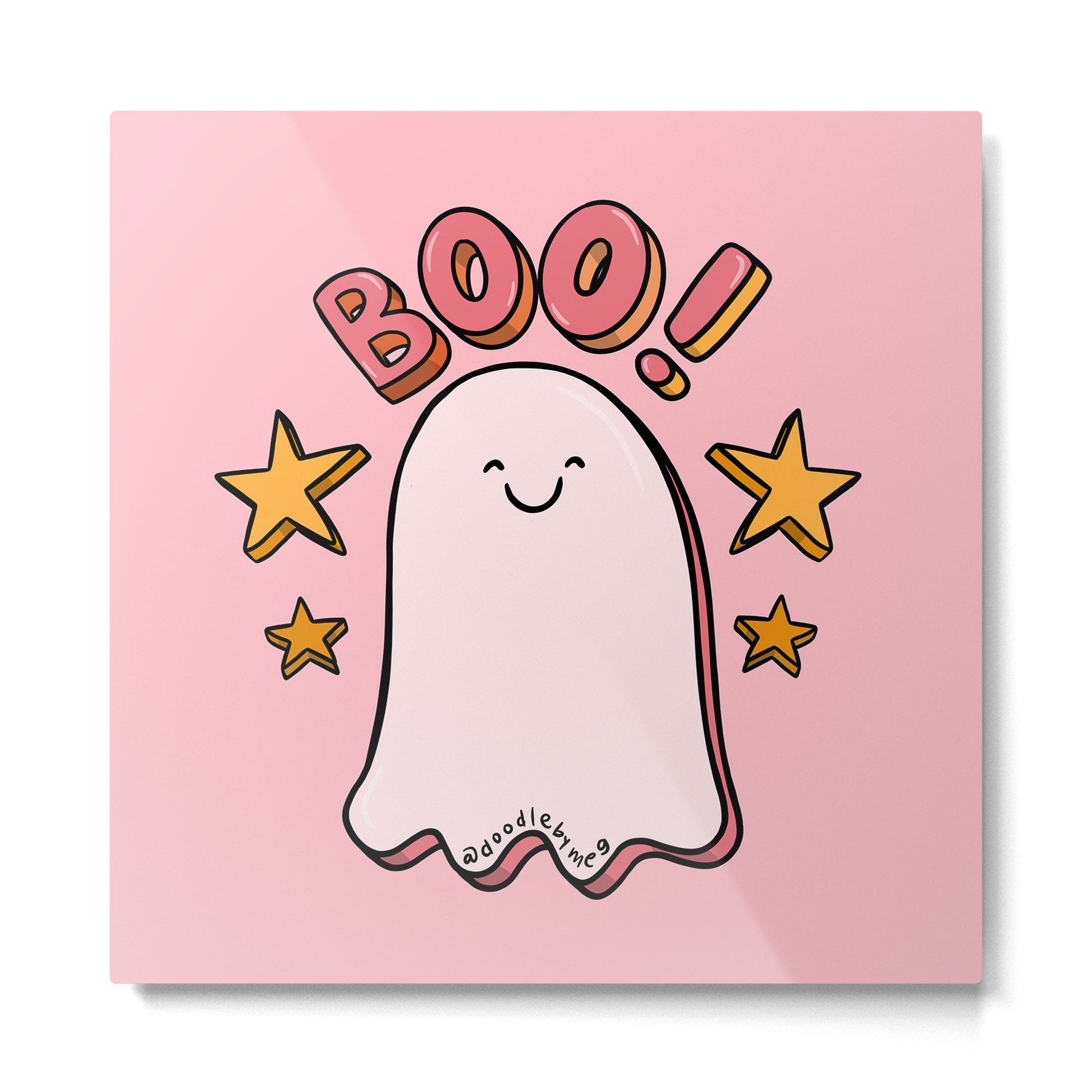 Cute Boo Metal Print | TeksDecor