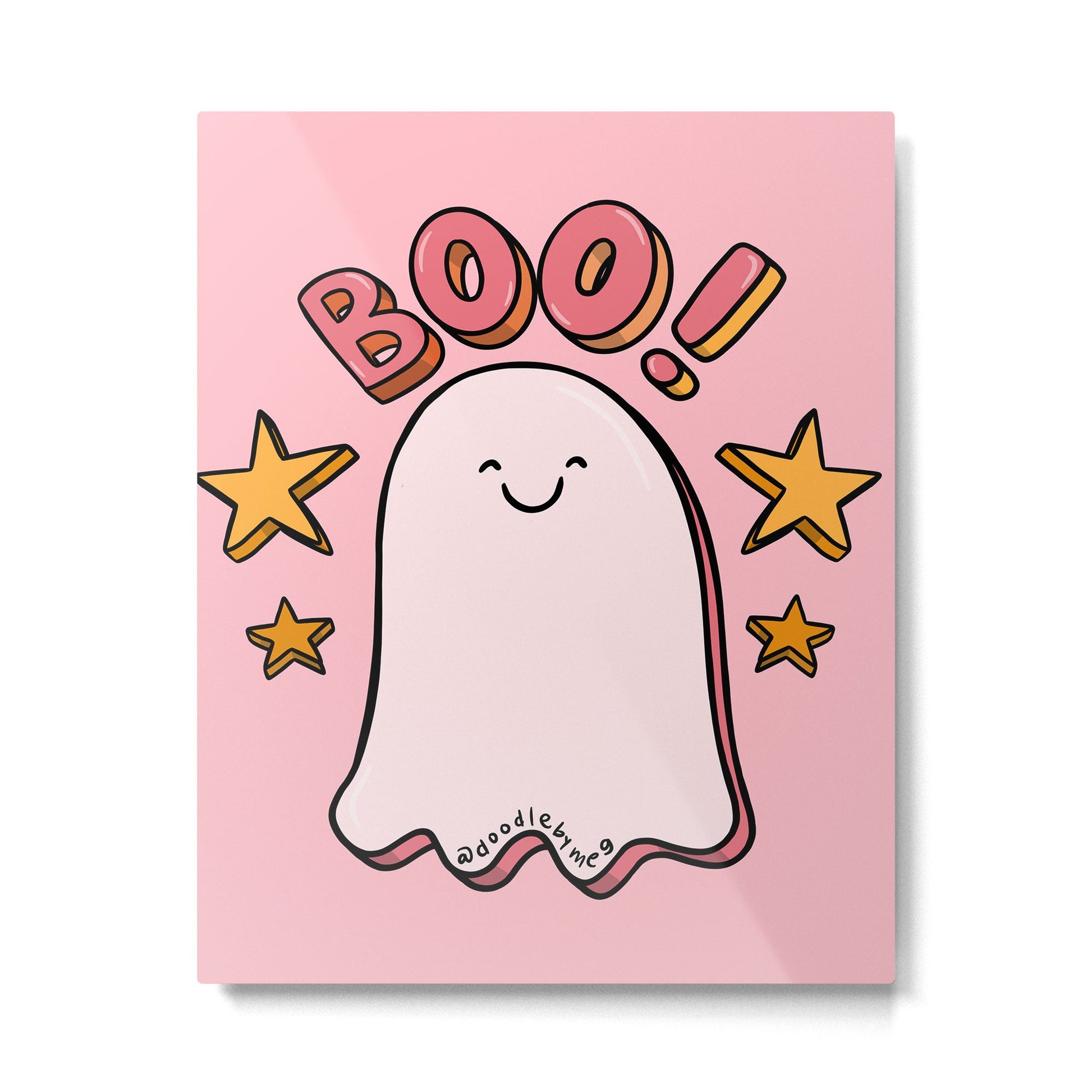 Cute Boo Metal Print | TeksDecor