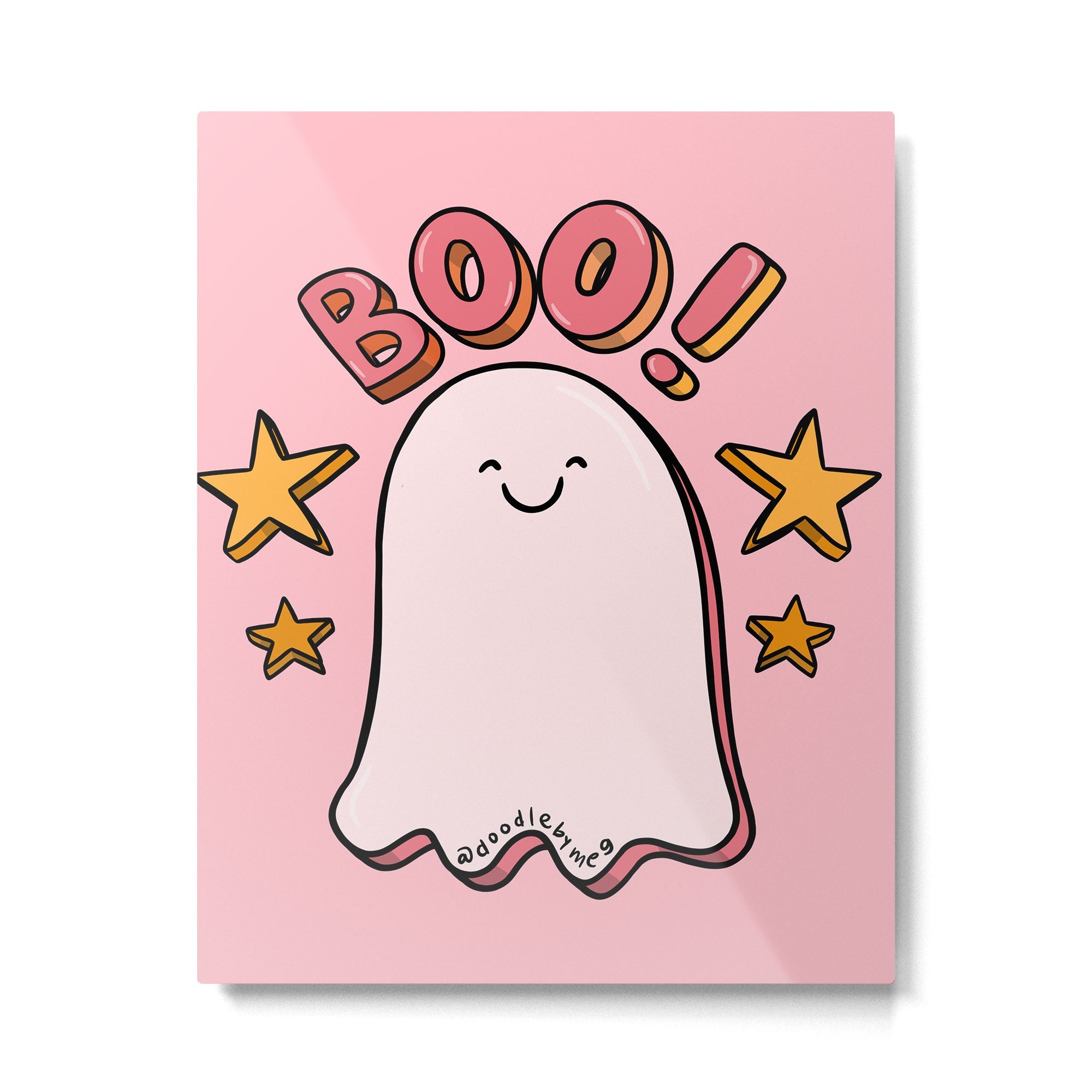 Cute Boo Metal Print | TeksDecor