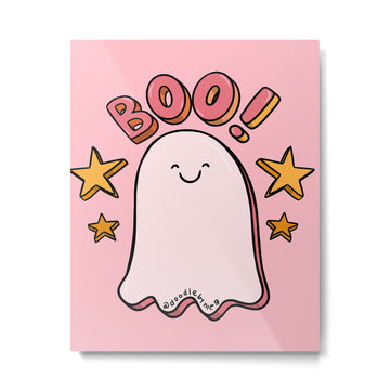 Cute Boo Metal Print | TeksDecor