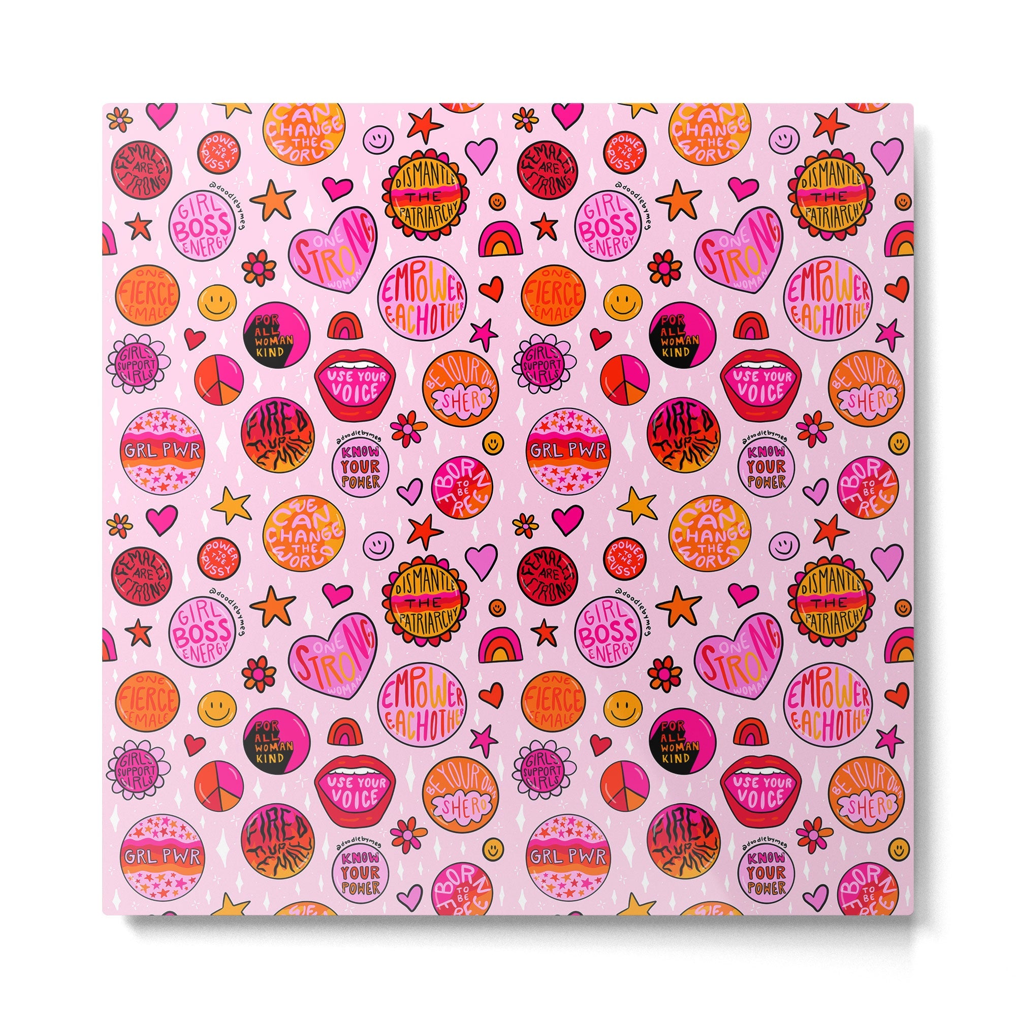 Feminist Buttons Metal Print | TeksDecor