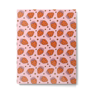 Flower Strawberry Print Metal Print | TeksDecor