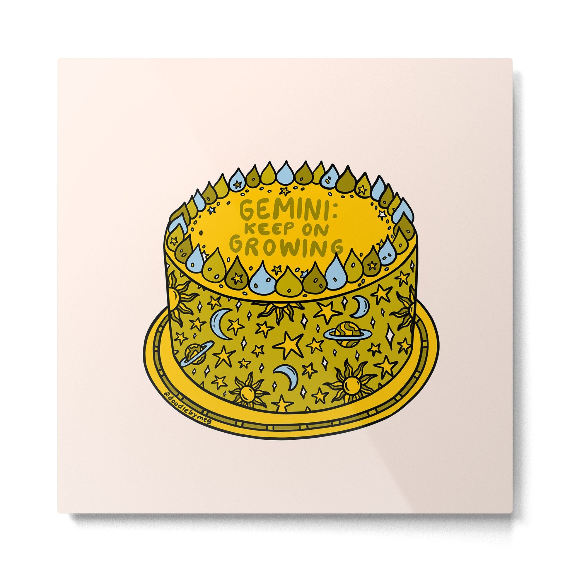 Gemini Cake Metal Print | TeksDecor