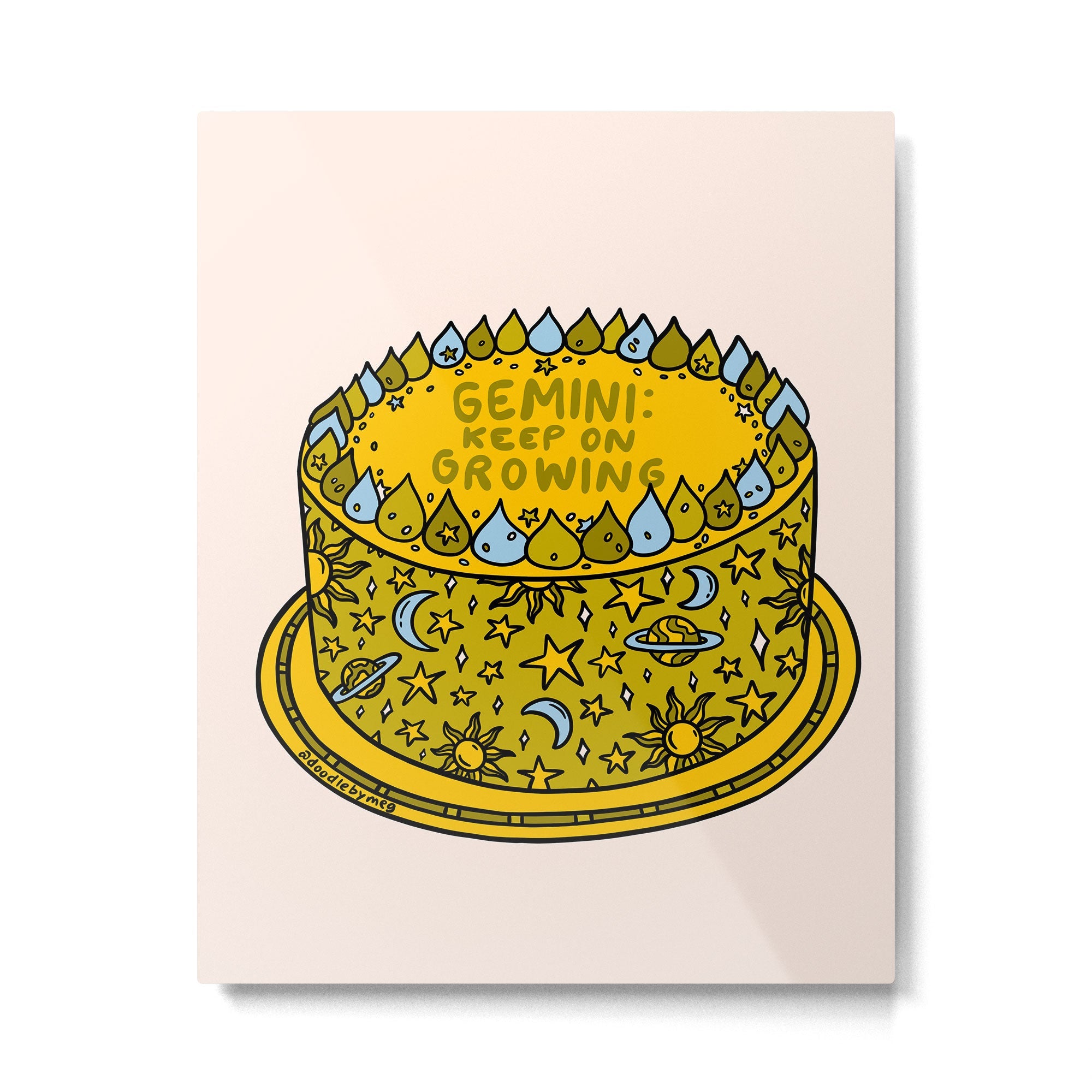 Gemini Cake Metal Print | TeksDecor