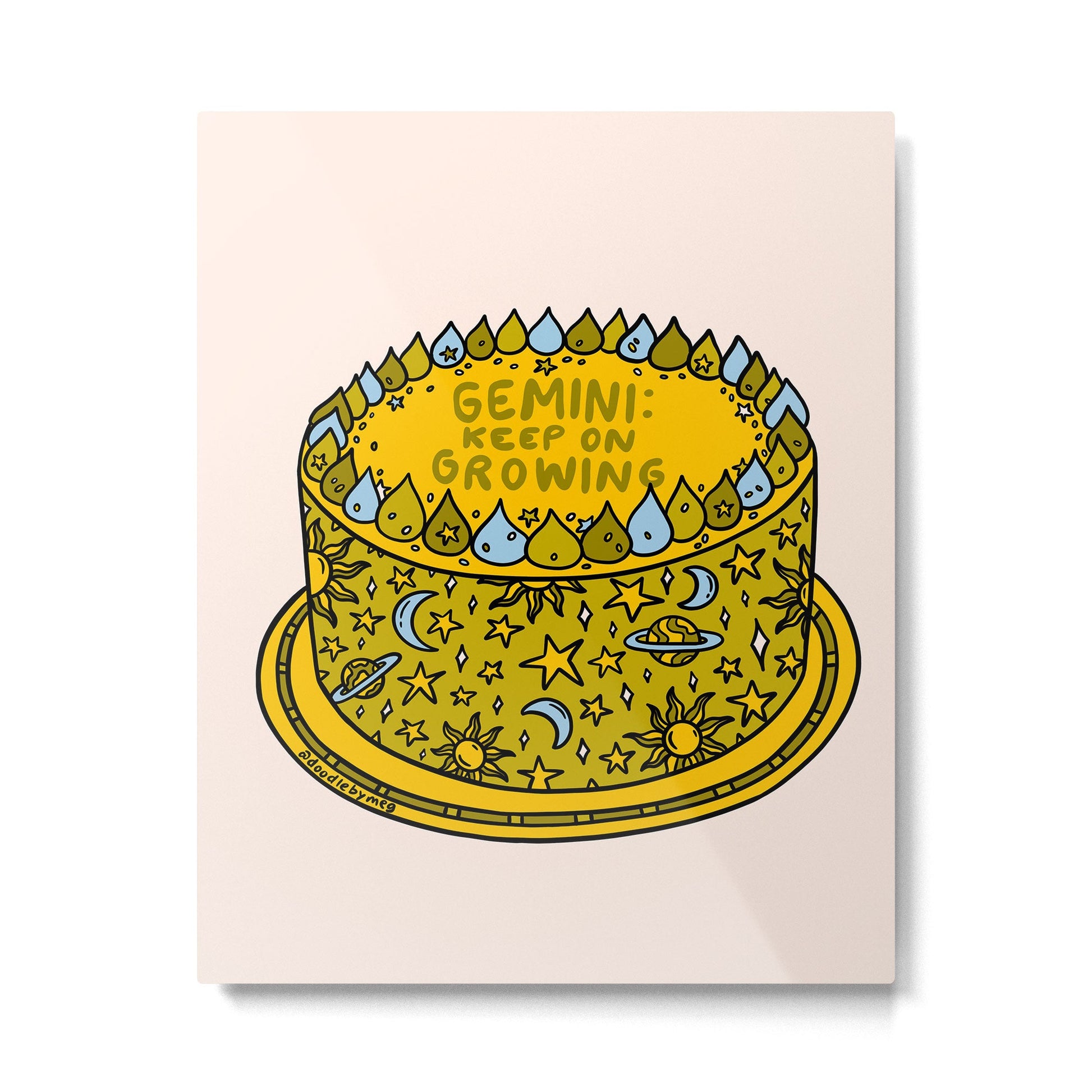 Gemini Cake Metal Print | TeksDecor
