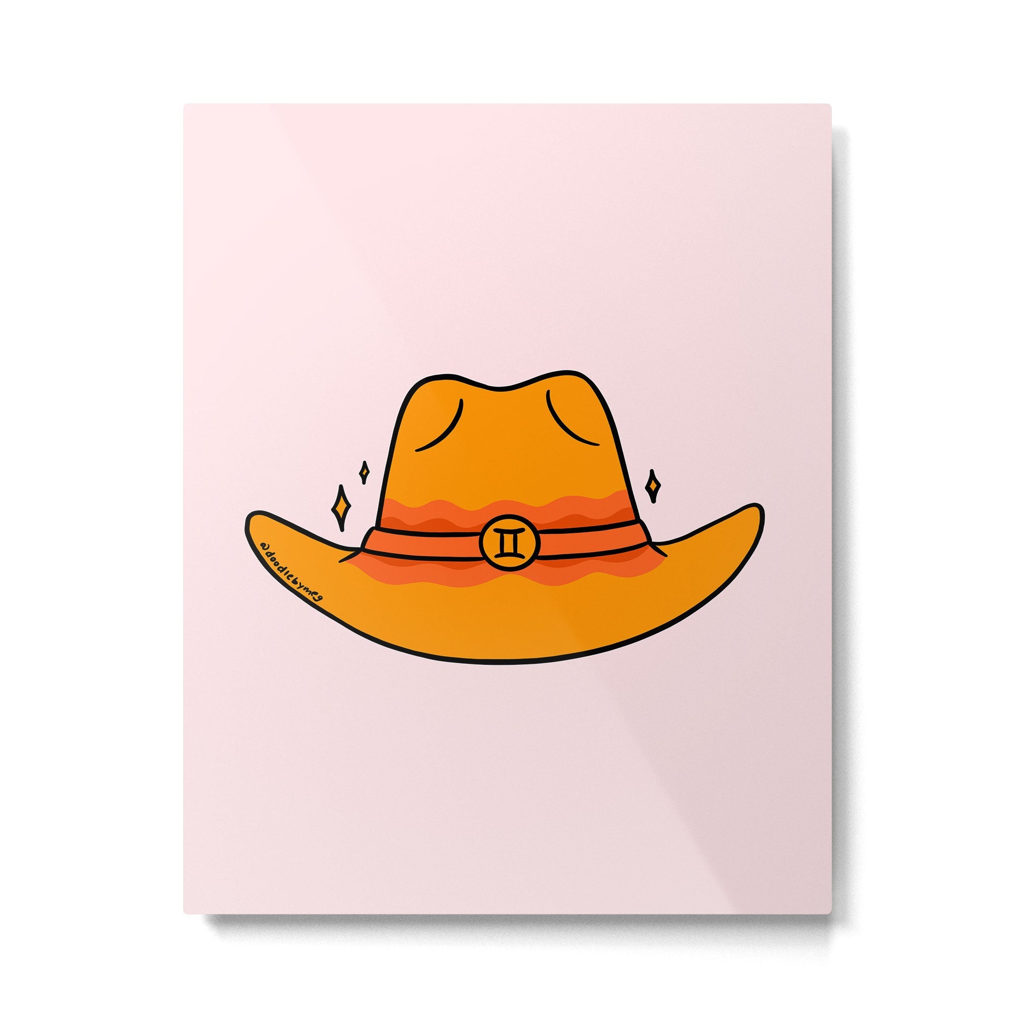 Gemini Cowboy Hat Metal Print | TeksDecor