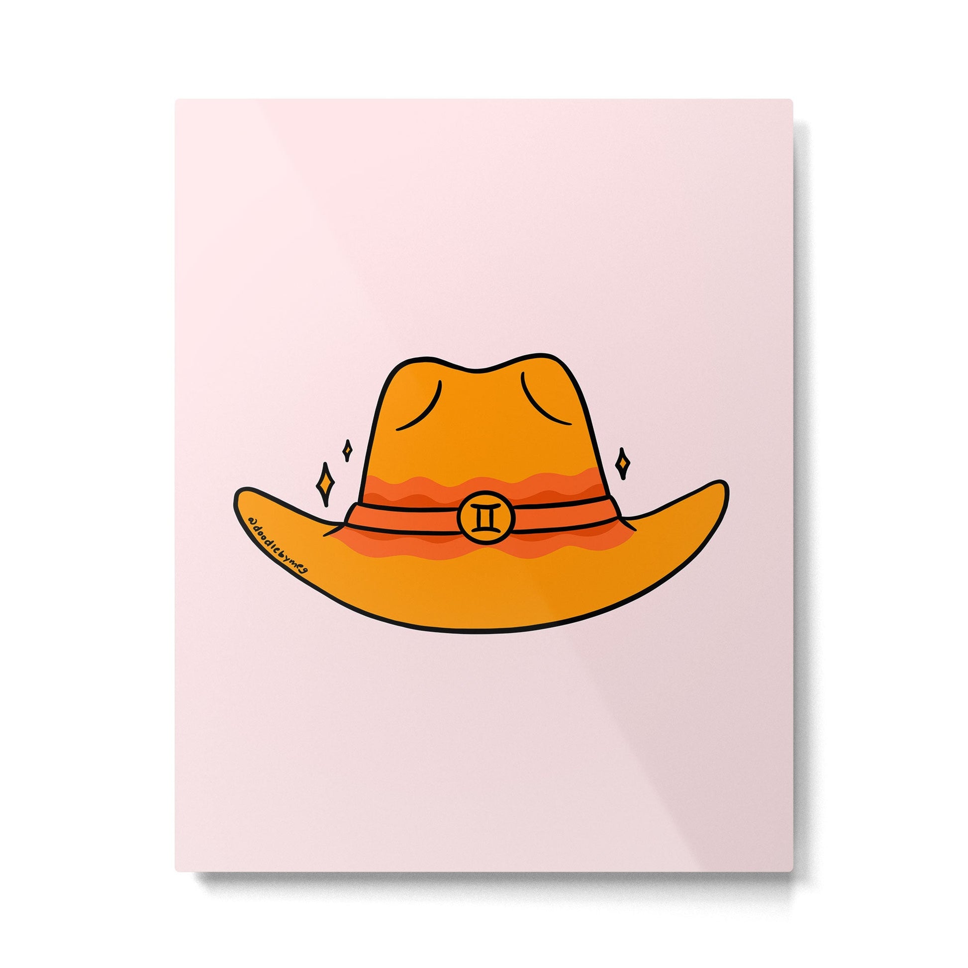 Gemini Cowboy Hat Metal Print | TeksDecor