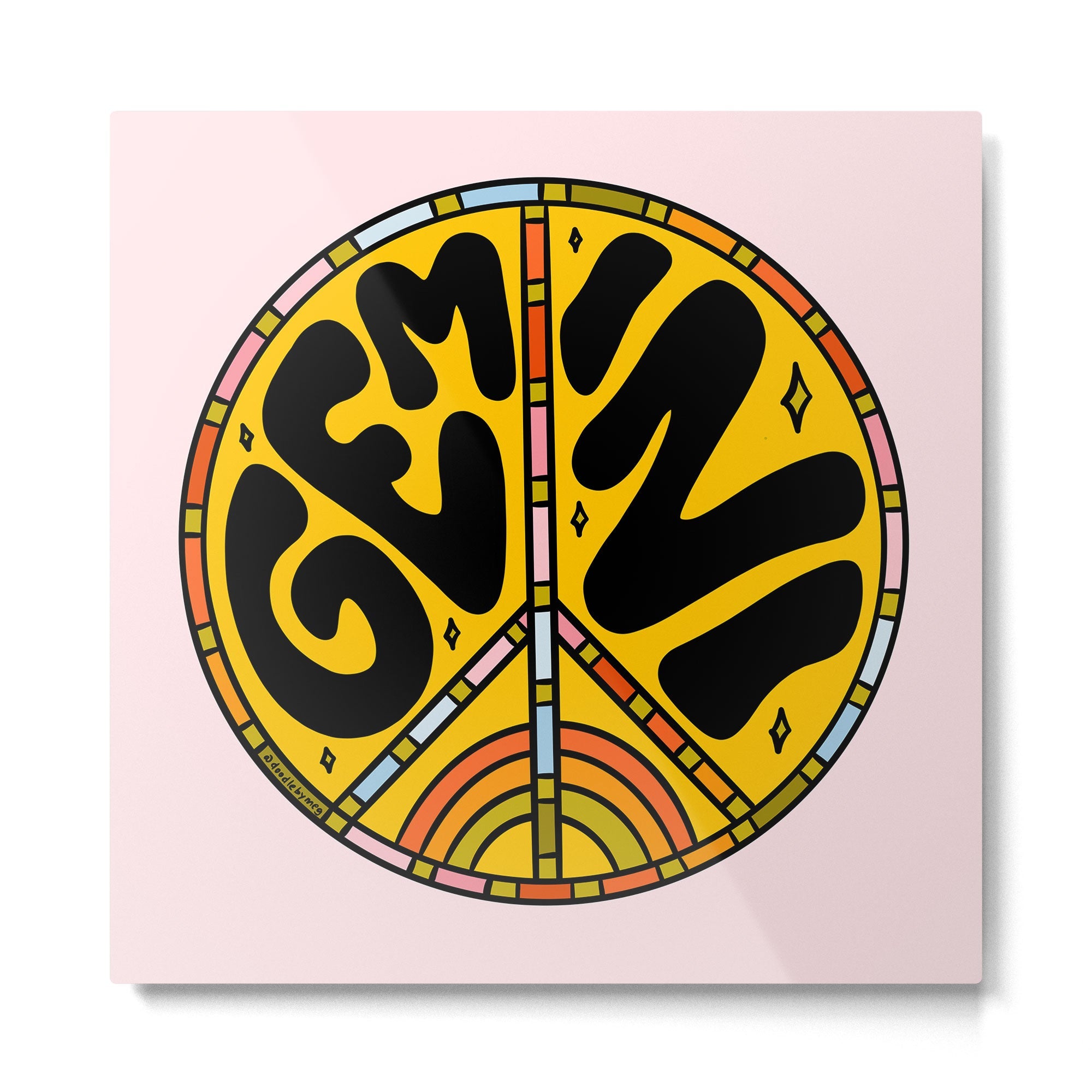 Gemini Peace Sign Metal Print | TeksDecor
