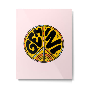 Gemini Peace Sign Metal Print | TeksDecor