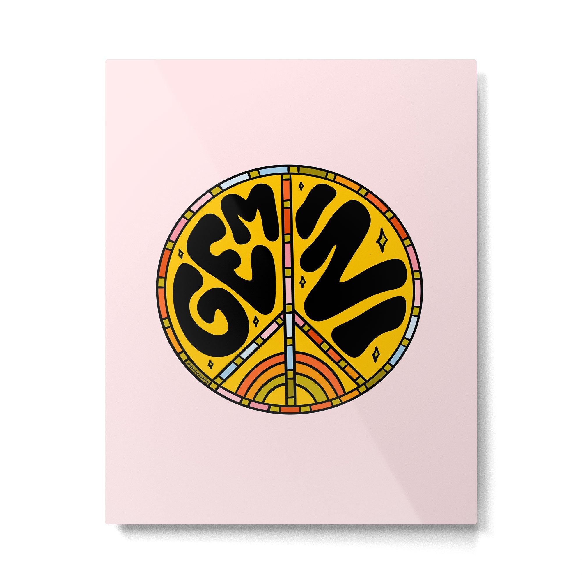 Gemini Peace Sign Metal Print | TeksDecor