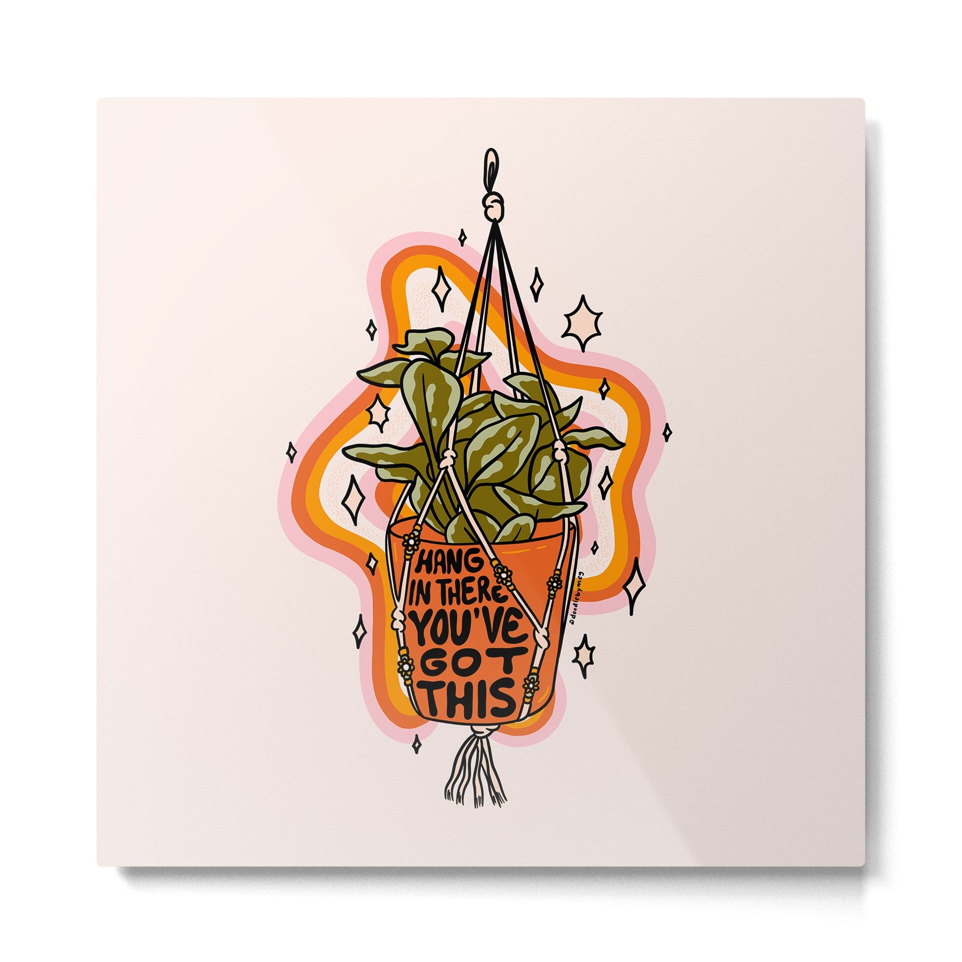 Hang In There Metal Print | TeksDecor