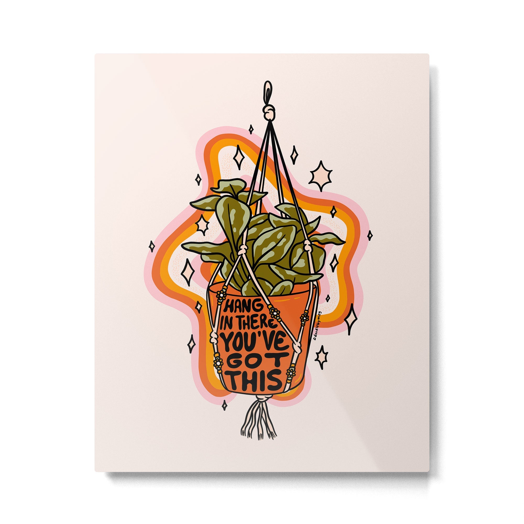 Hang In There Metal Print | TeksDecor
