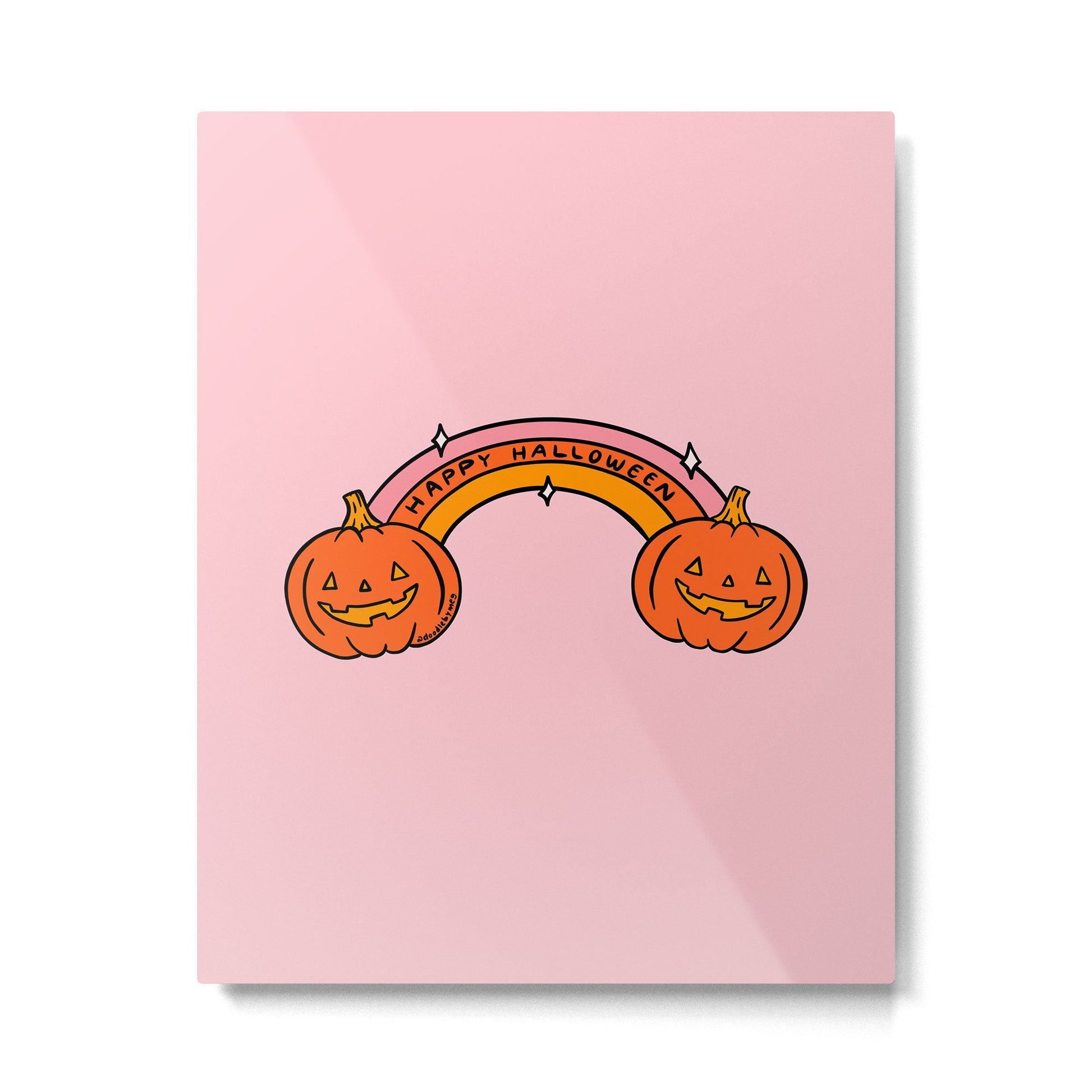 Happy Halloween Rainbow Metal Print | TeksDecor