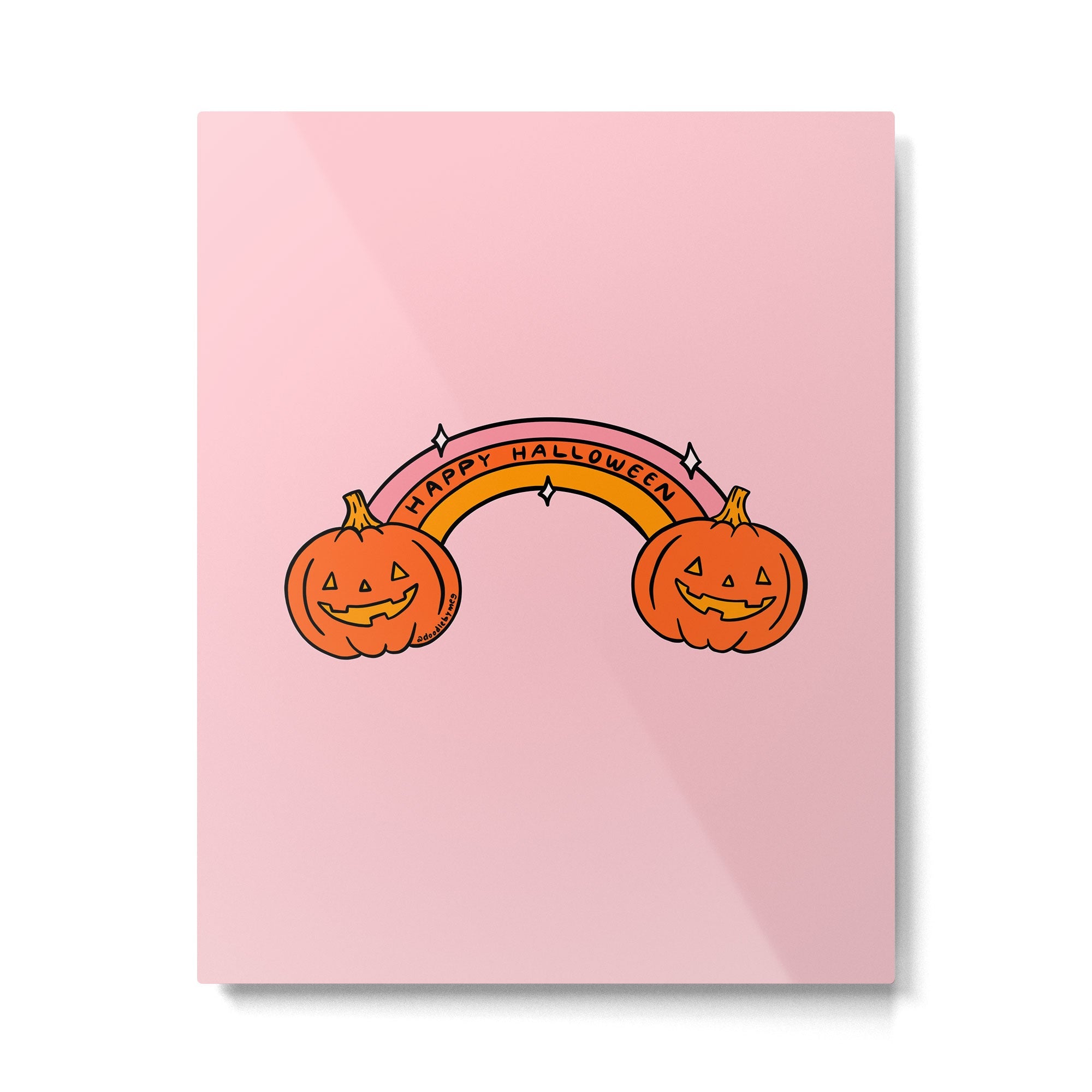 Happy Halloween Rainbow Metal Print | TeksDecor