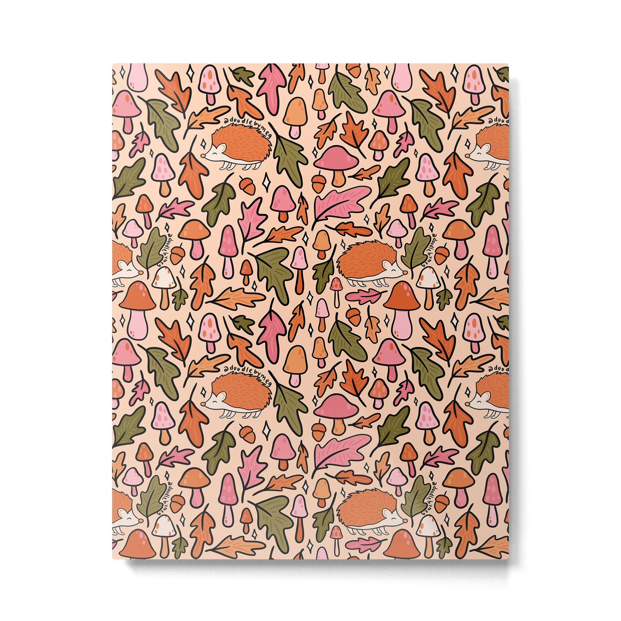 Hedgehog in the Autumn Print Metal Print | TeksDecor