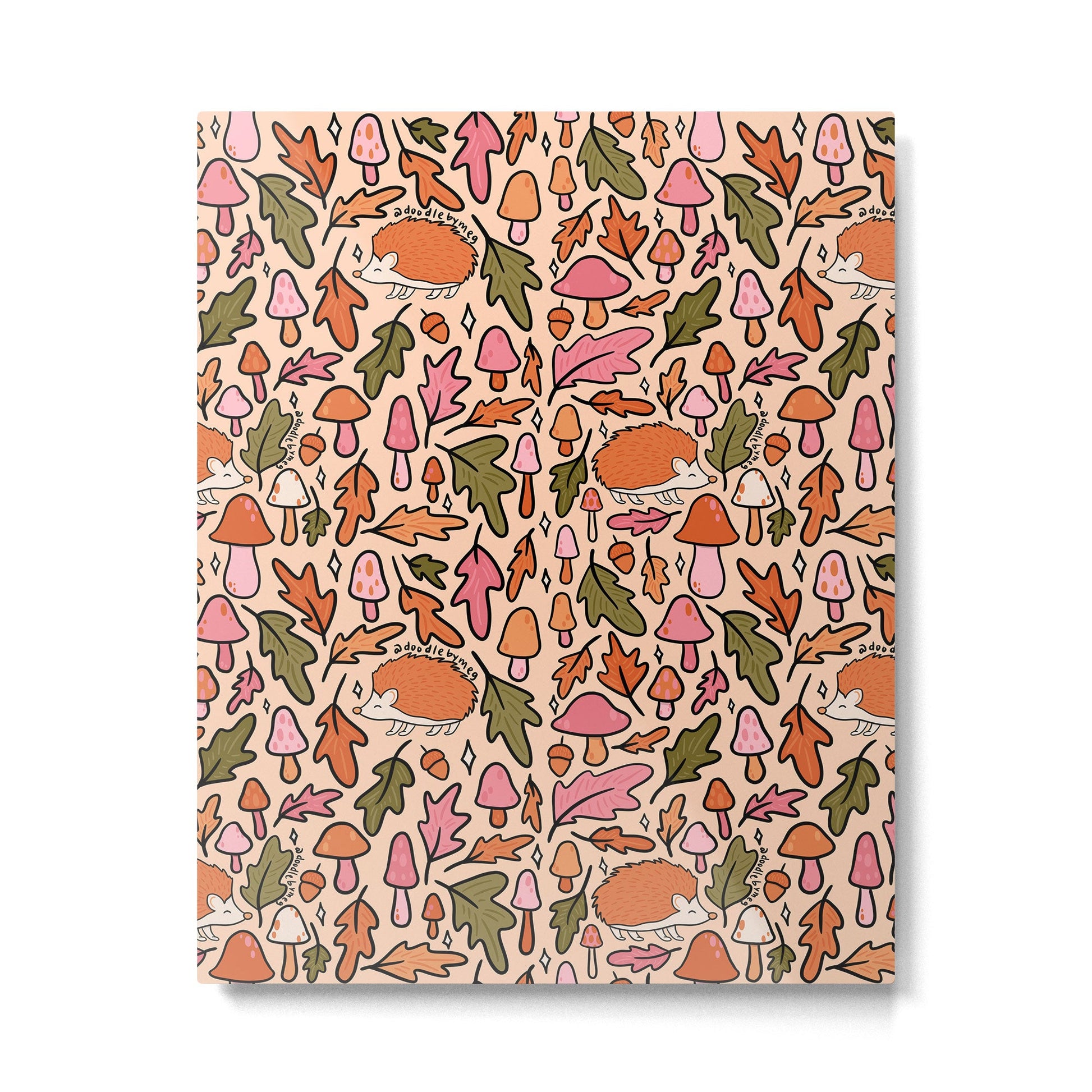 Hedgehog in the Autumn Print Metal Print | TeksDecor