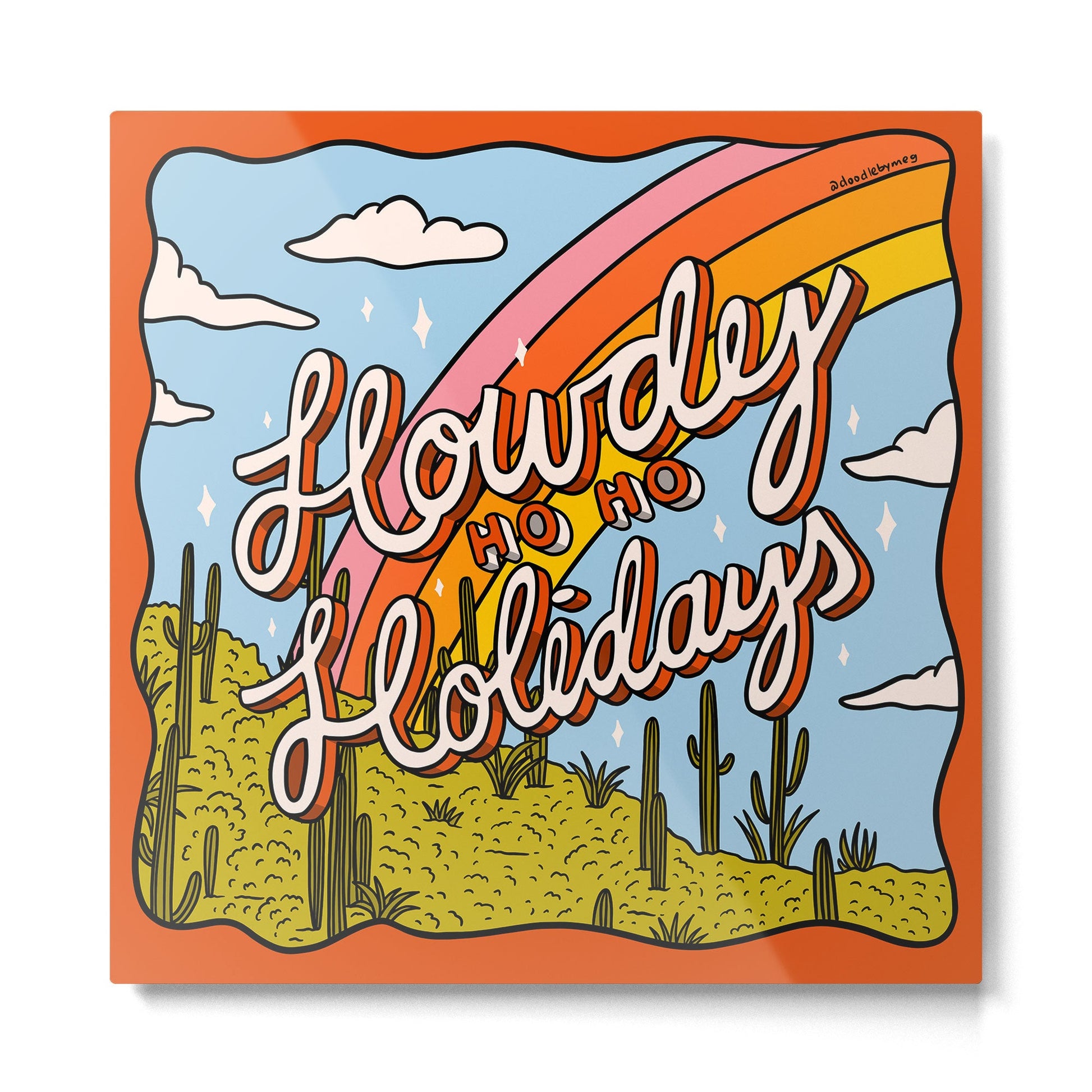 Howdy Ho Ho Holidays Metal Print | TeksDecor