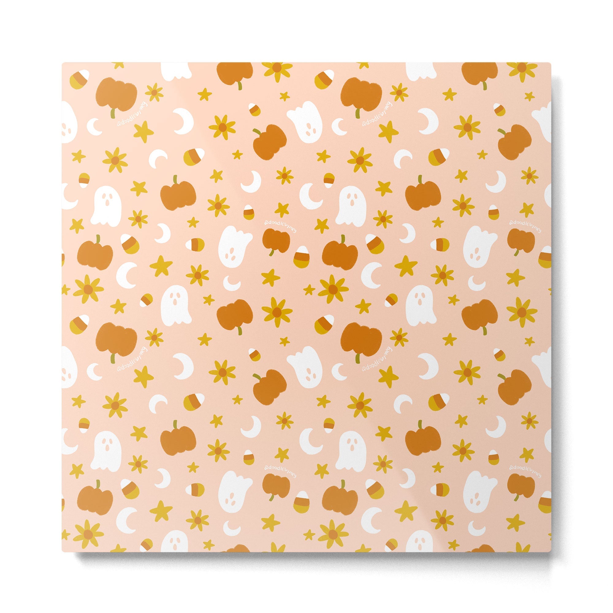 Is It Fall Yet in Peach Metal Print | TeksDecor