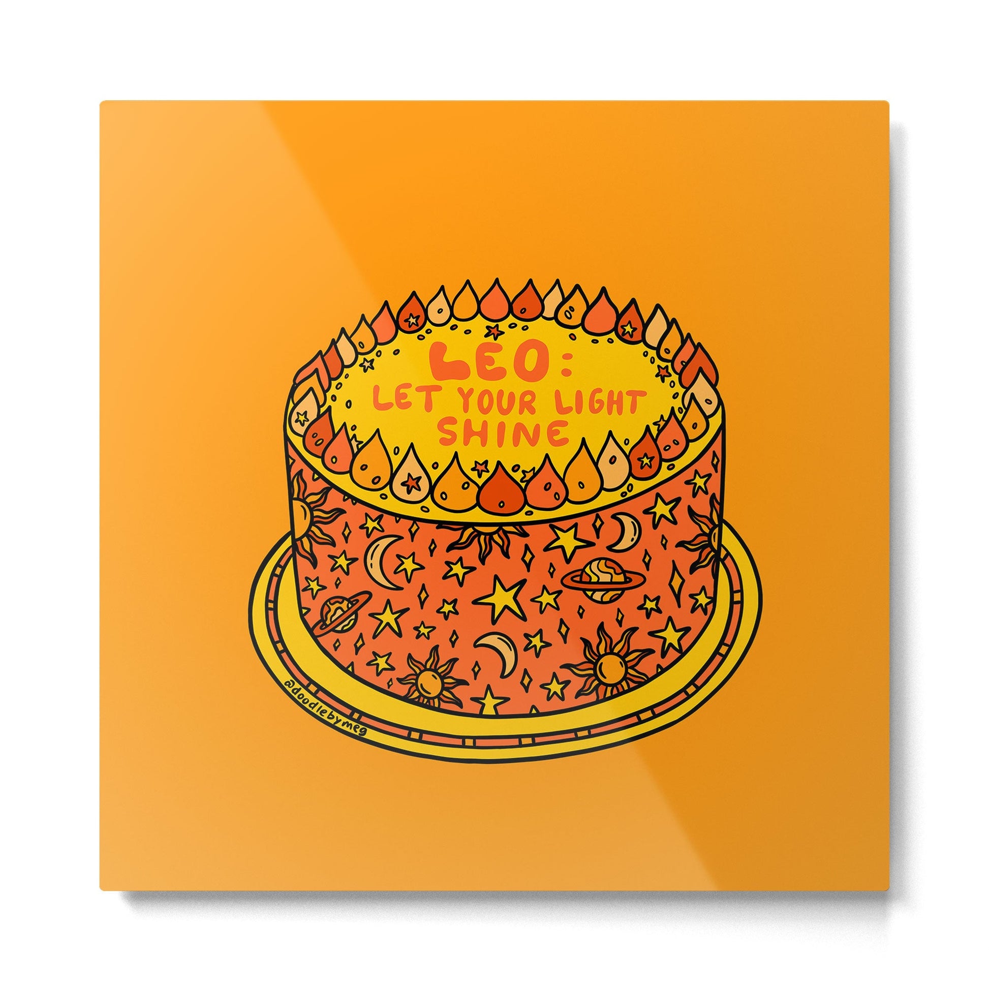 Leo Cake Metal Print | TeksDecor