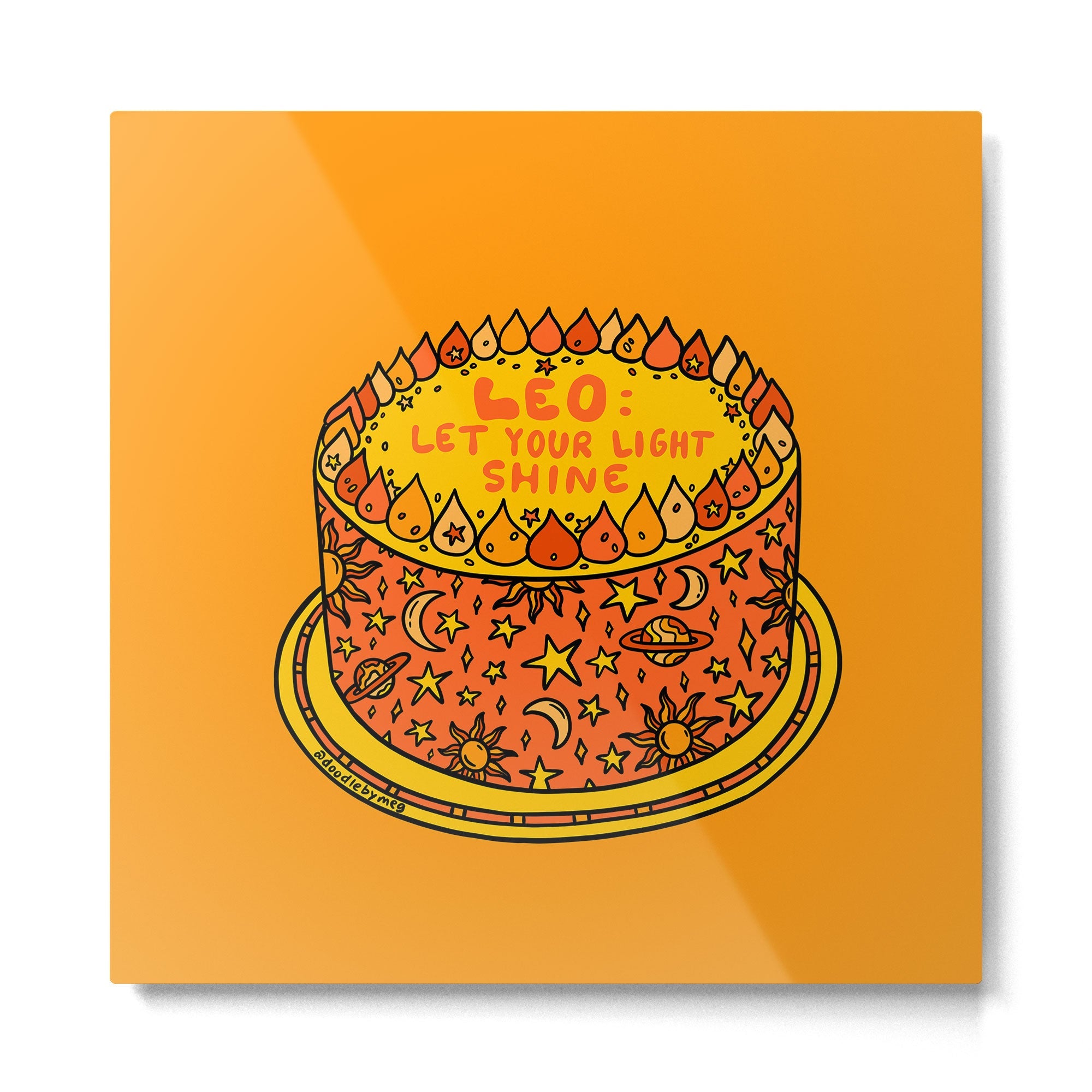 Leo Cake Metal Print | TeksDecor