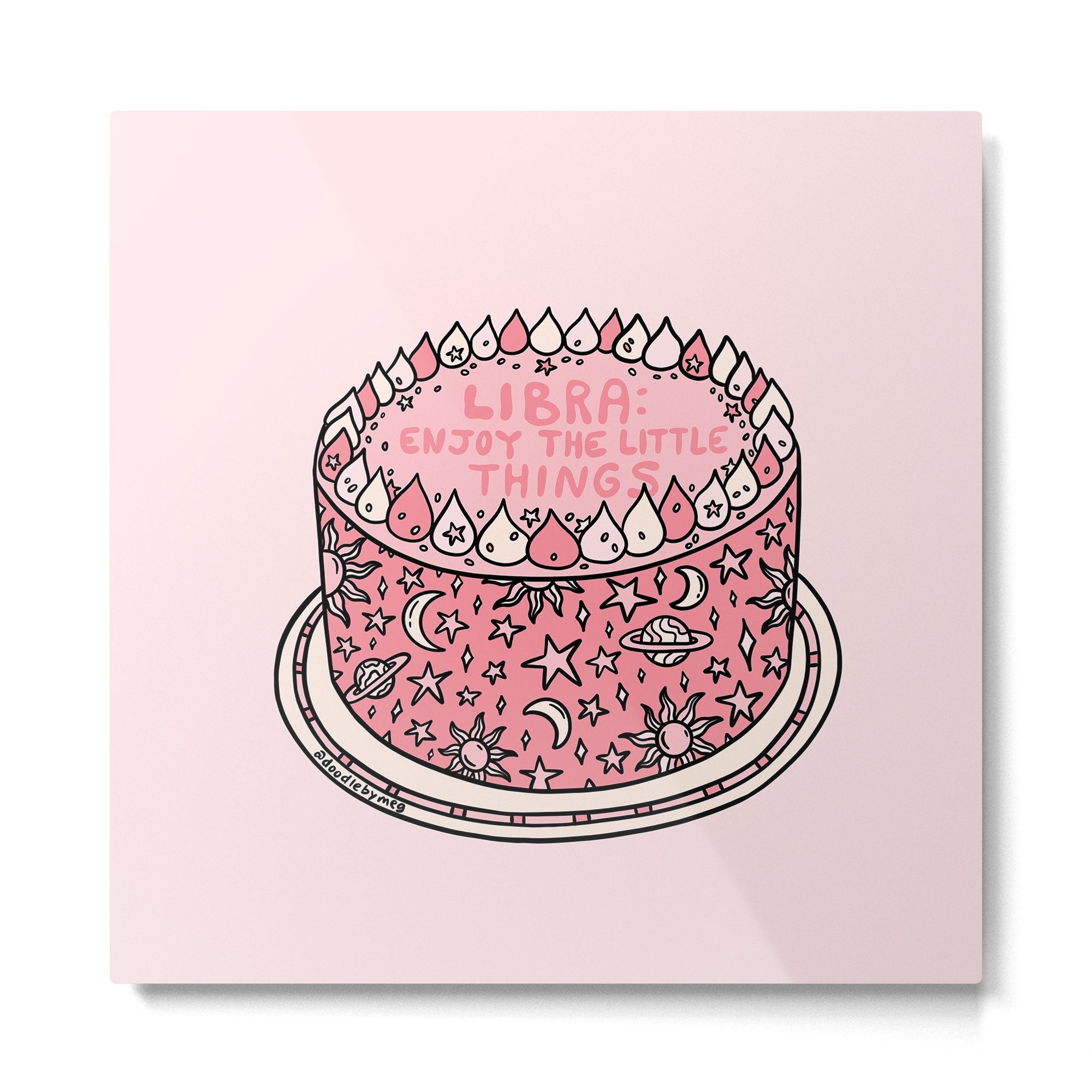 Libra Cake Metal Print | TeksDecor