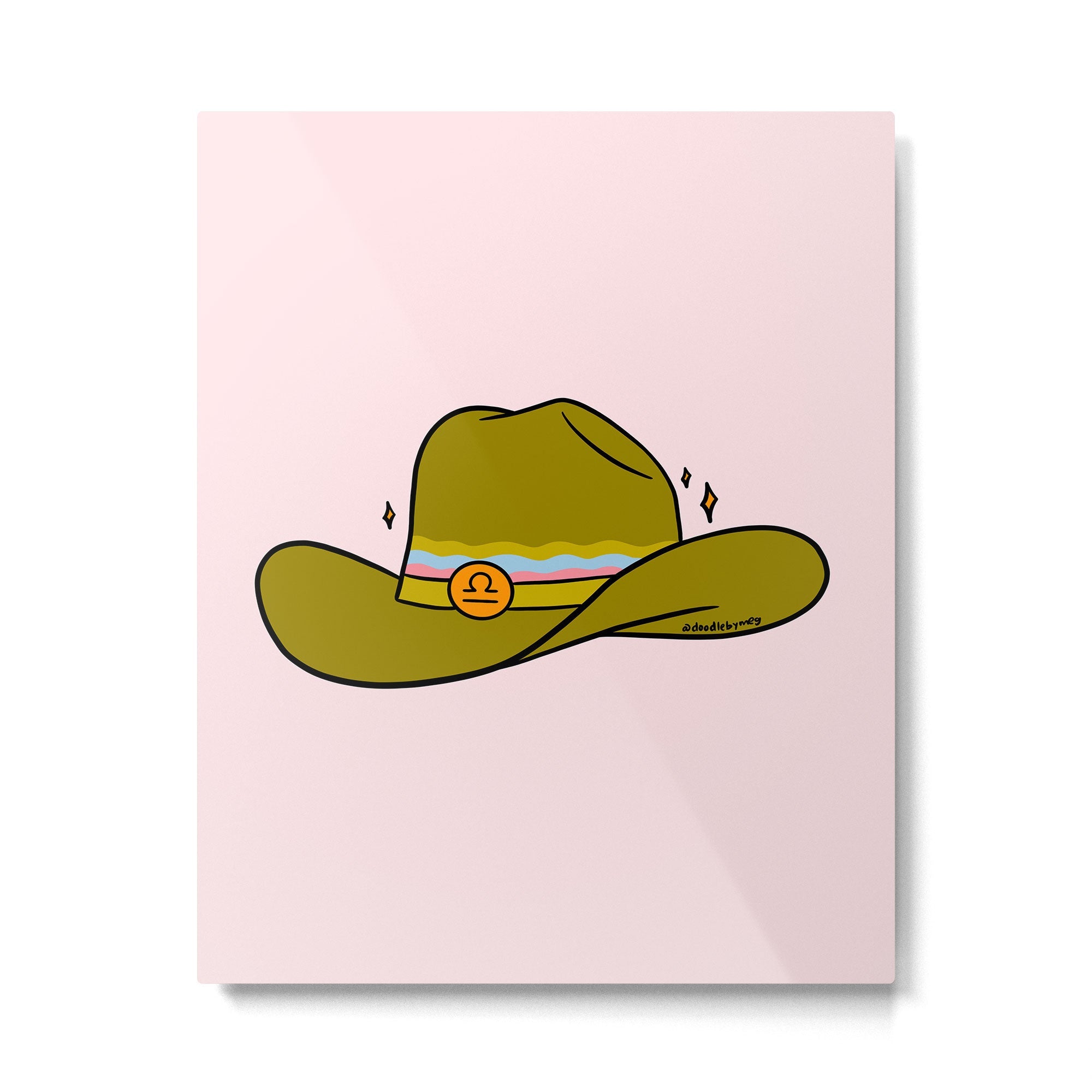 Libra Cowboy Hat Metal Print | TeksDecor