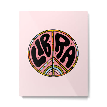 Libra Peace Sign Metal Print | TeksDecor