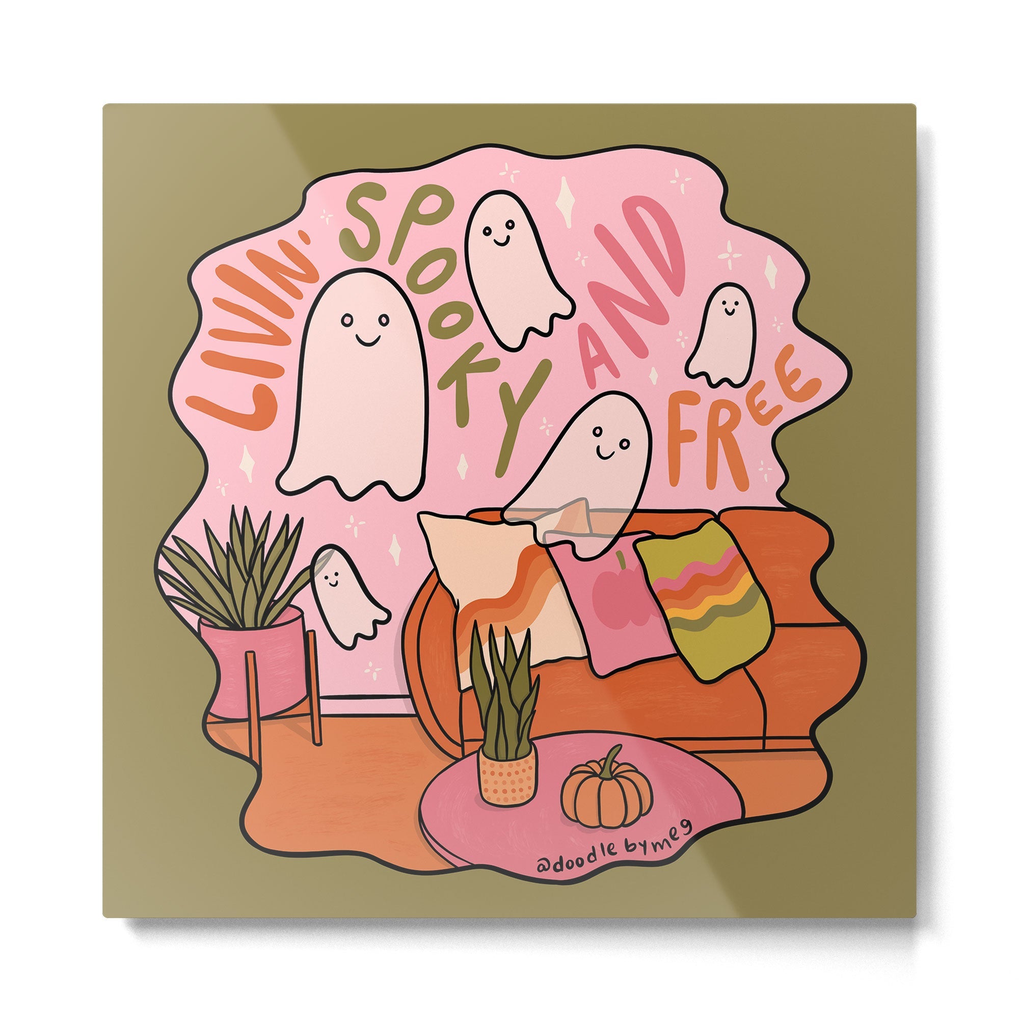 Livin' Spooky and Free Metal Print | TeksDecor