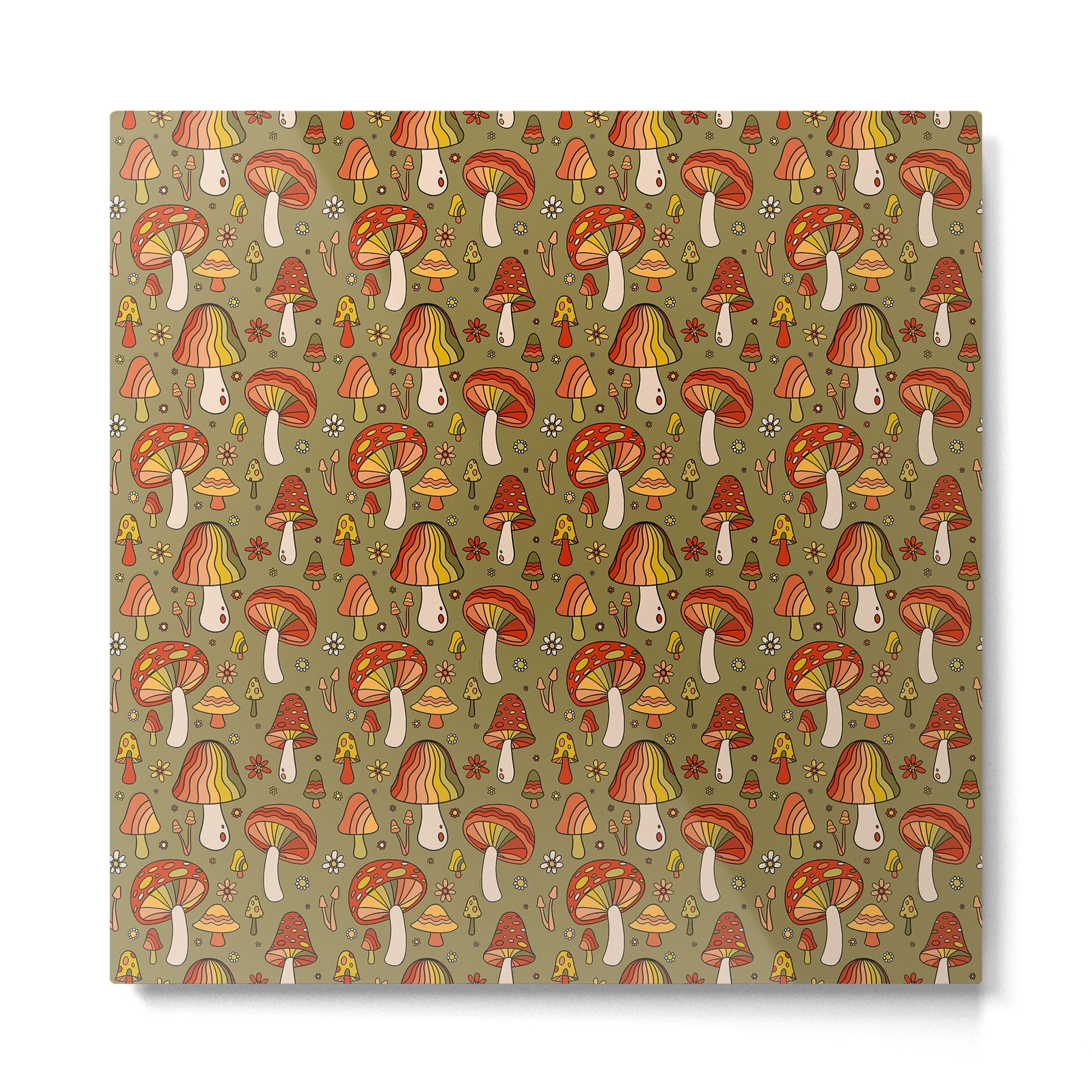 Mushroom Print Metal Print | TeksDecor