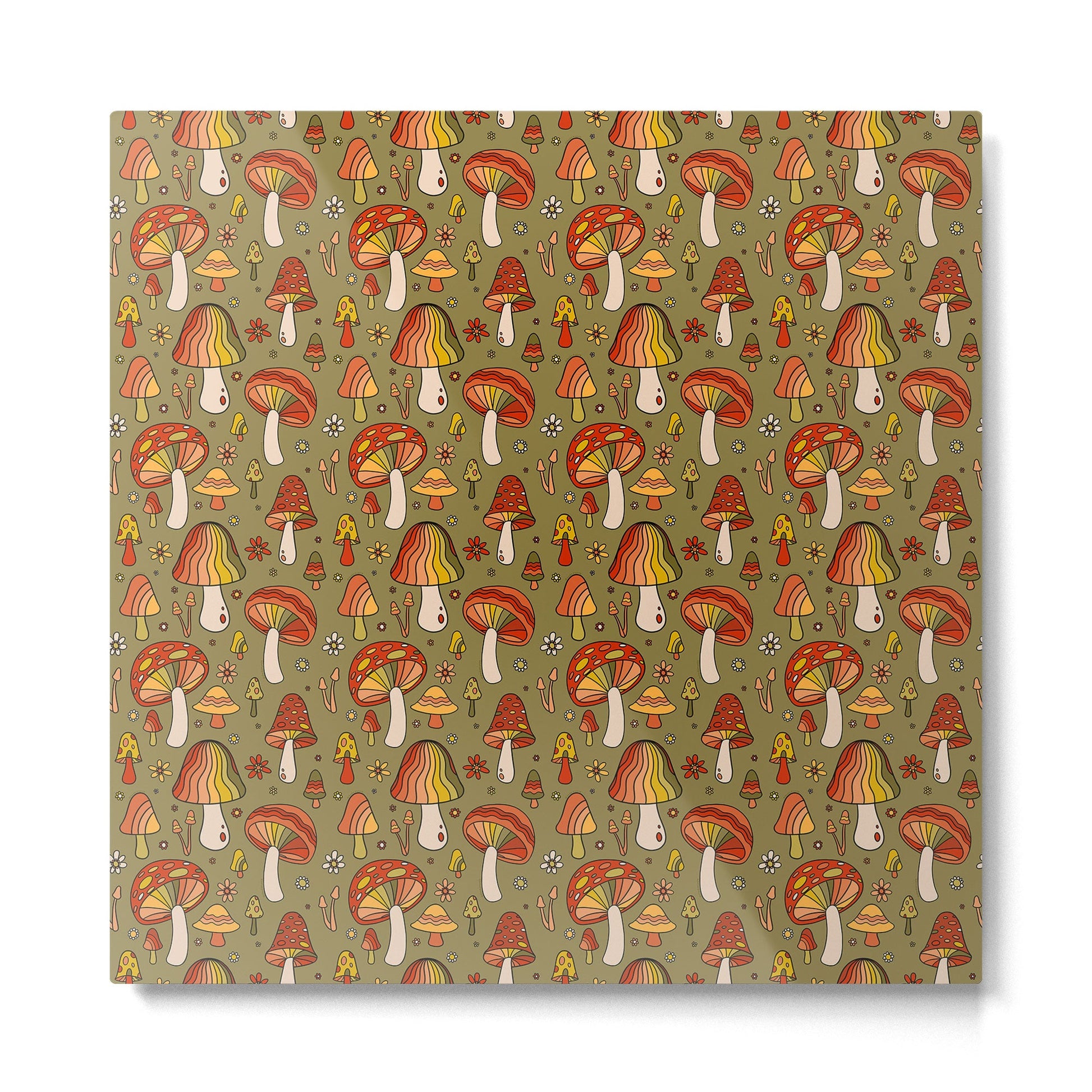 Mushroom Print Metal Print | TeksDecor
