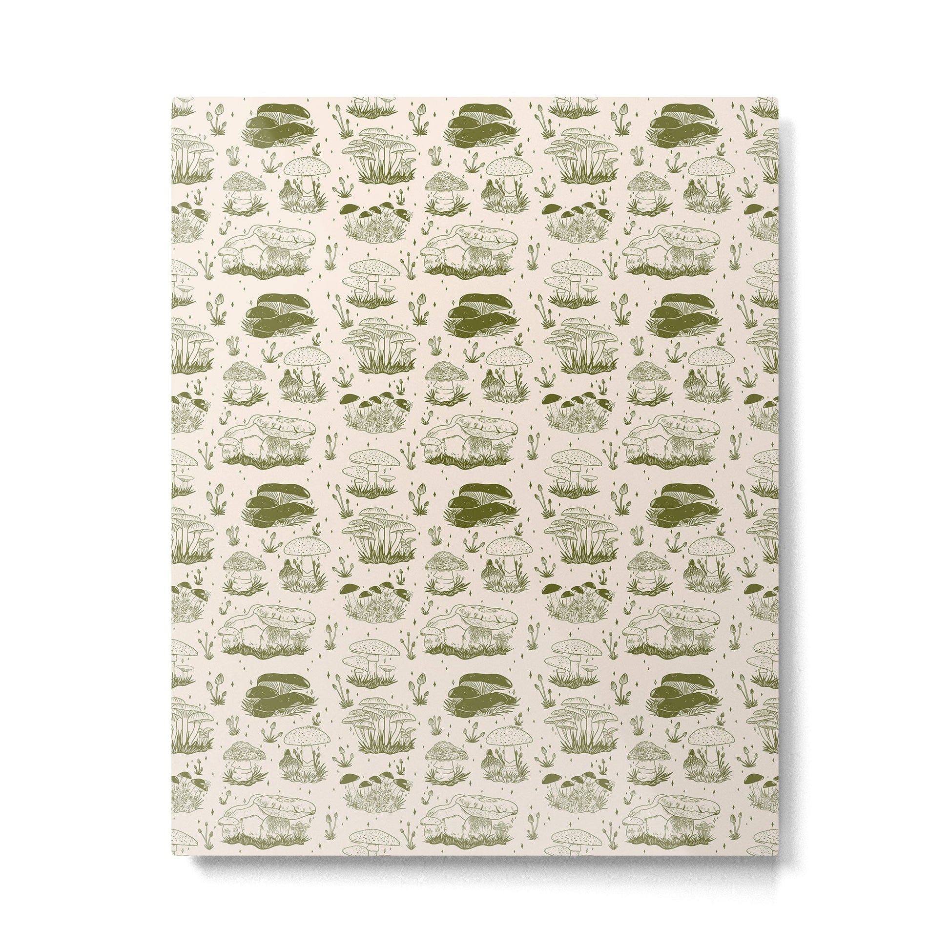Mushroom Toile in Green Metal Print | TeksDecor