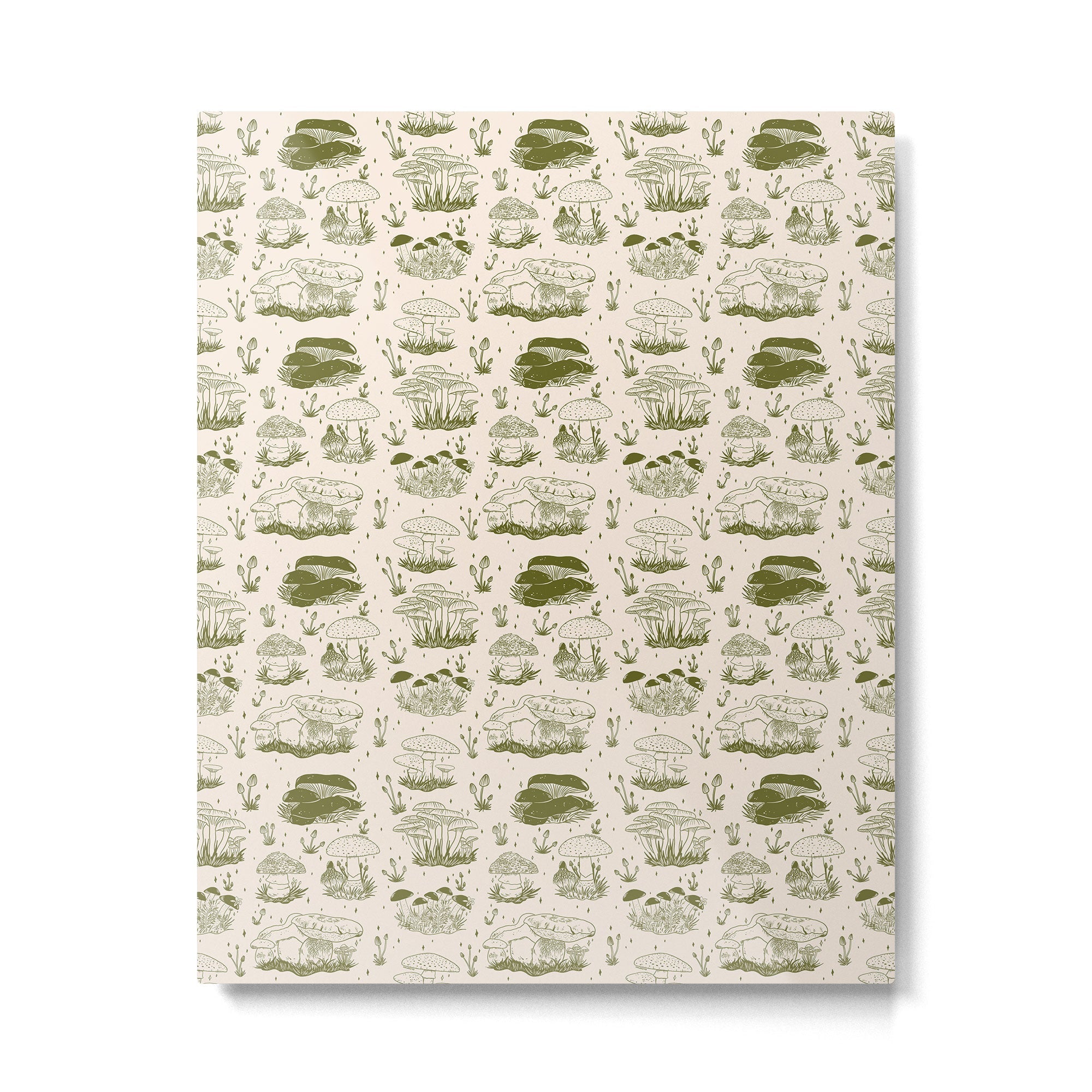Mushroom Toile in Green Metal Print | TeksDecor