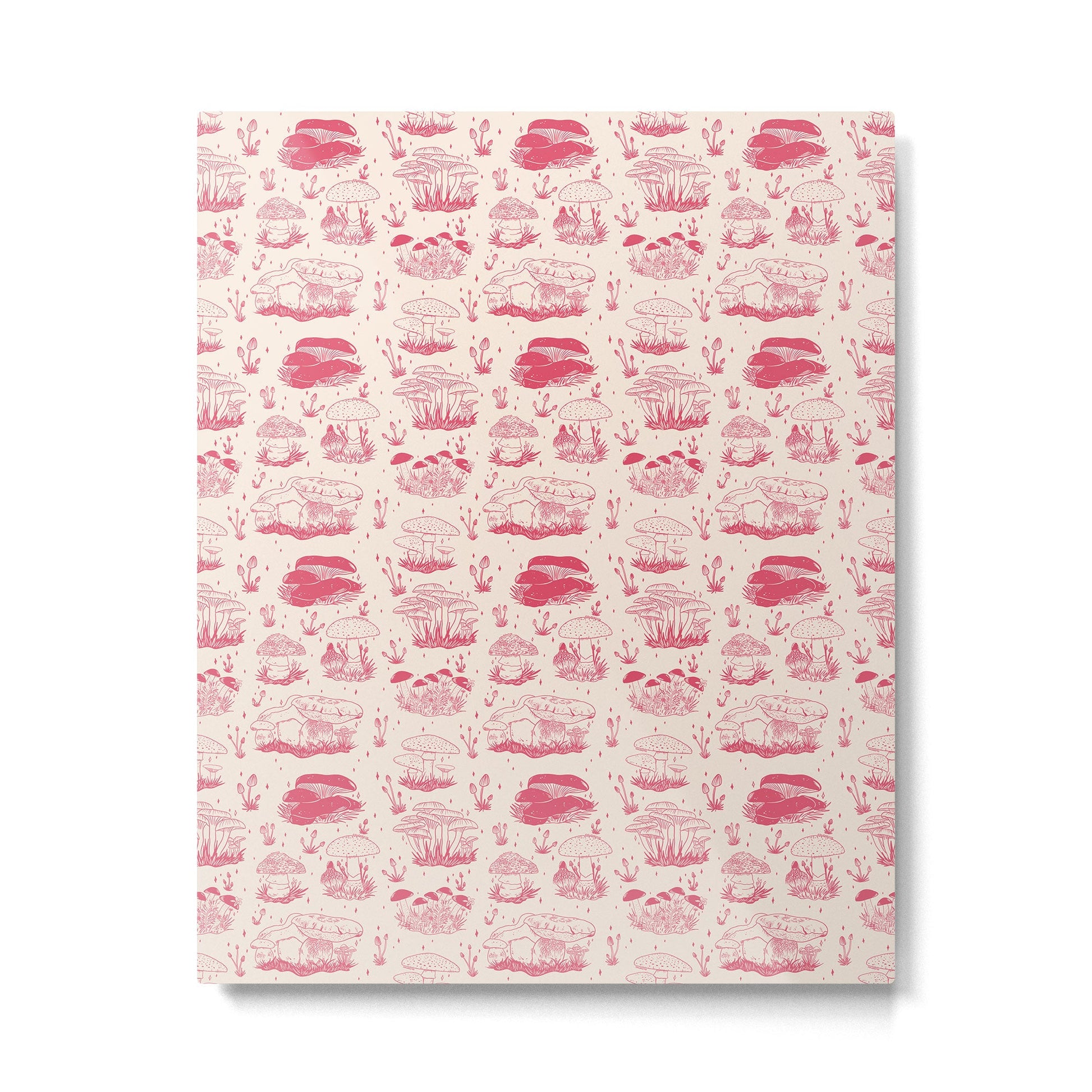 Mushroom Toile in Pink Metal Print | TeksDecor