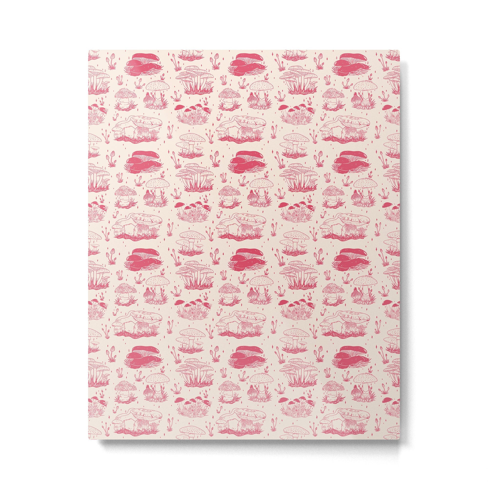 Mushroom Toile in Pink Metal Print | TeksDecor