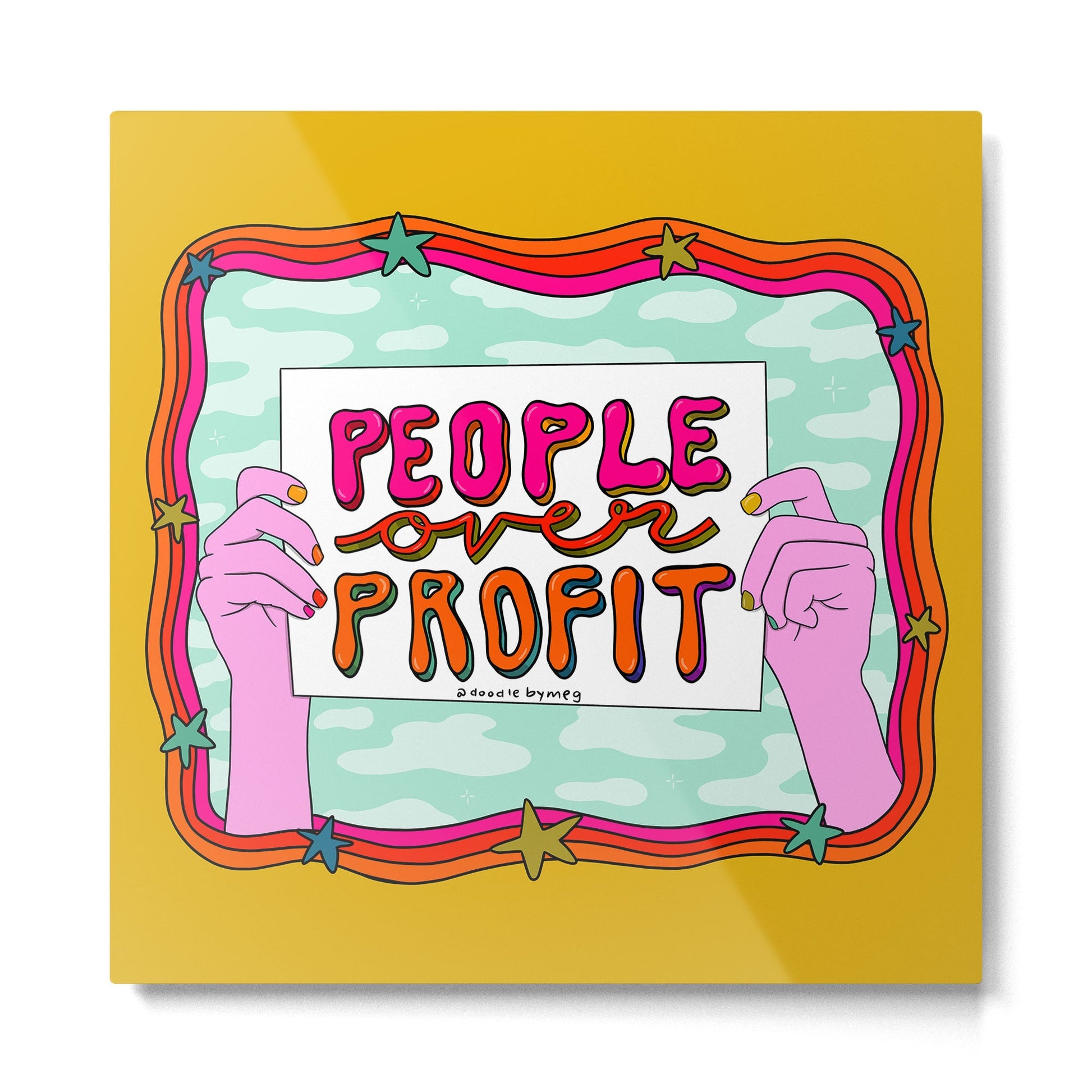 People Over Profit Metal Print | TeksDecor